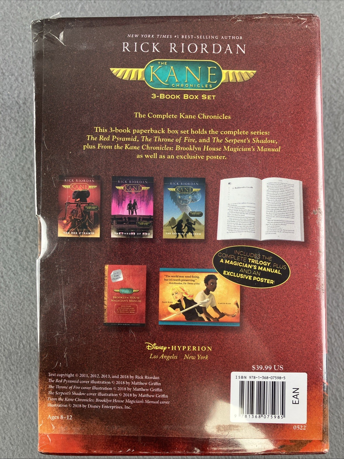 The Kane Chronicles: 4 Book Box Set Brand New Sealed 1-4 Volumes Bundle Lot