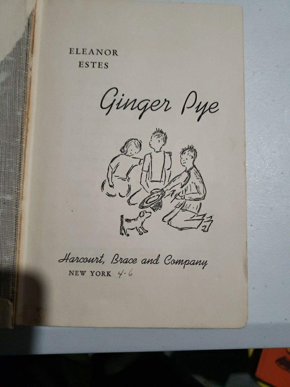 Eleanor Estes, Ginger Pye, Harcourt Brace And Co. New York. 1951, NES6