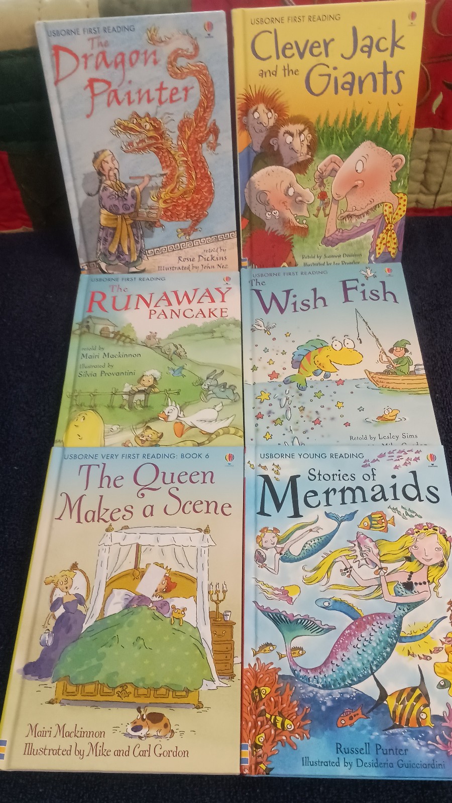 Usborne First Reading HB Lot of 6-WishFish/Queen/Mermaids/Pancake/Jack/Dragon