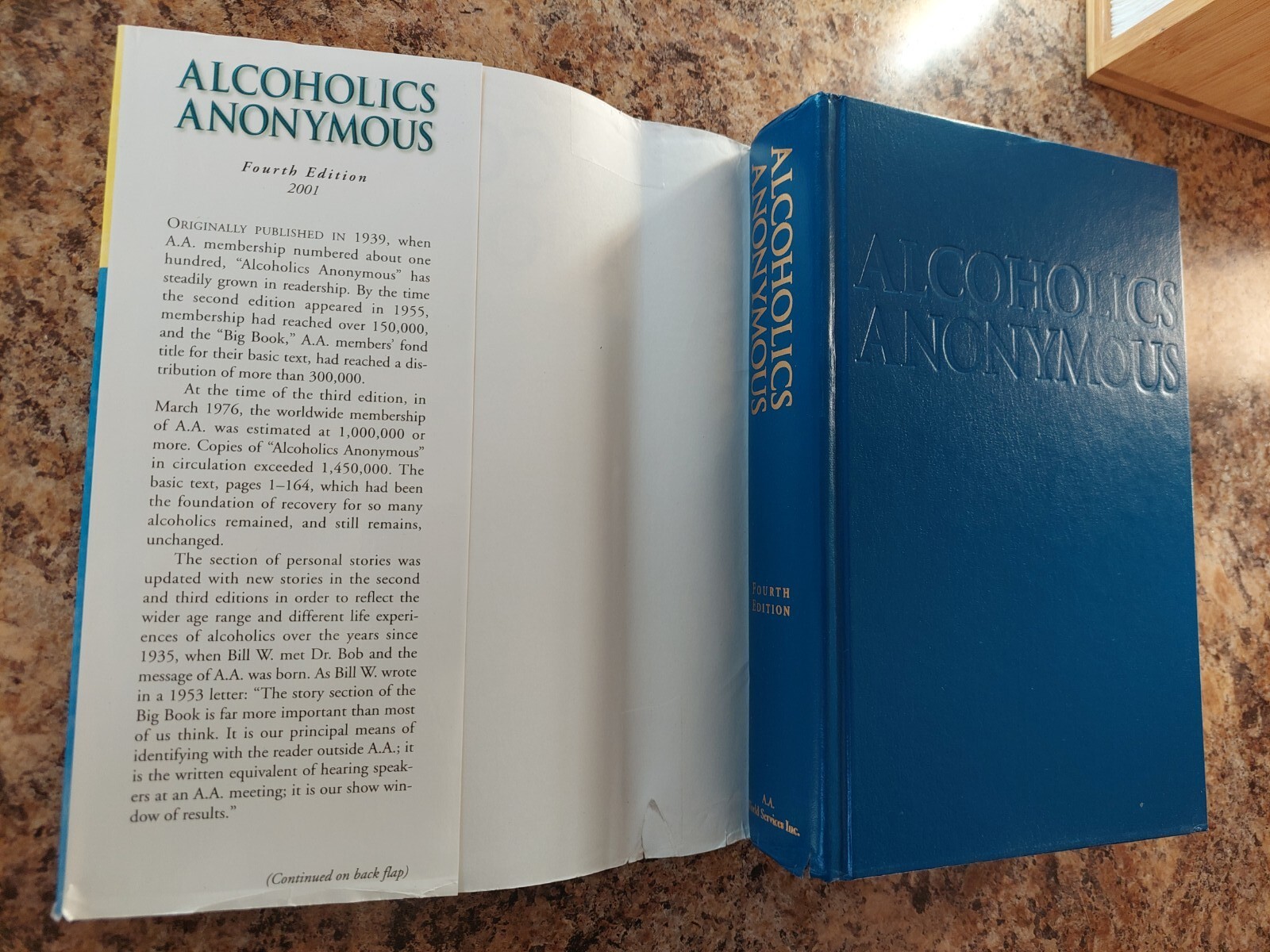 Alcoholics Anonymous 4th Edition 38th Printing 2017 HC / DJ