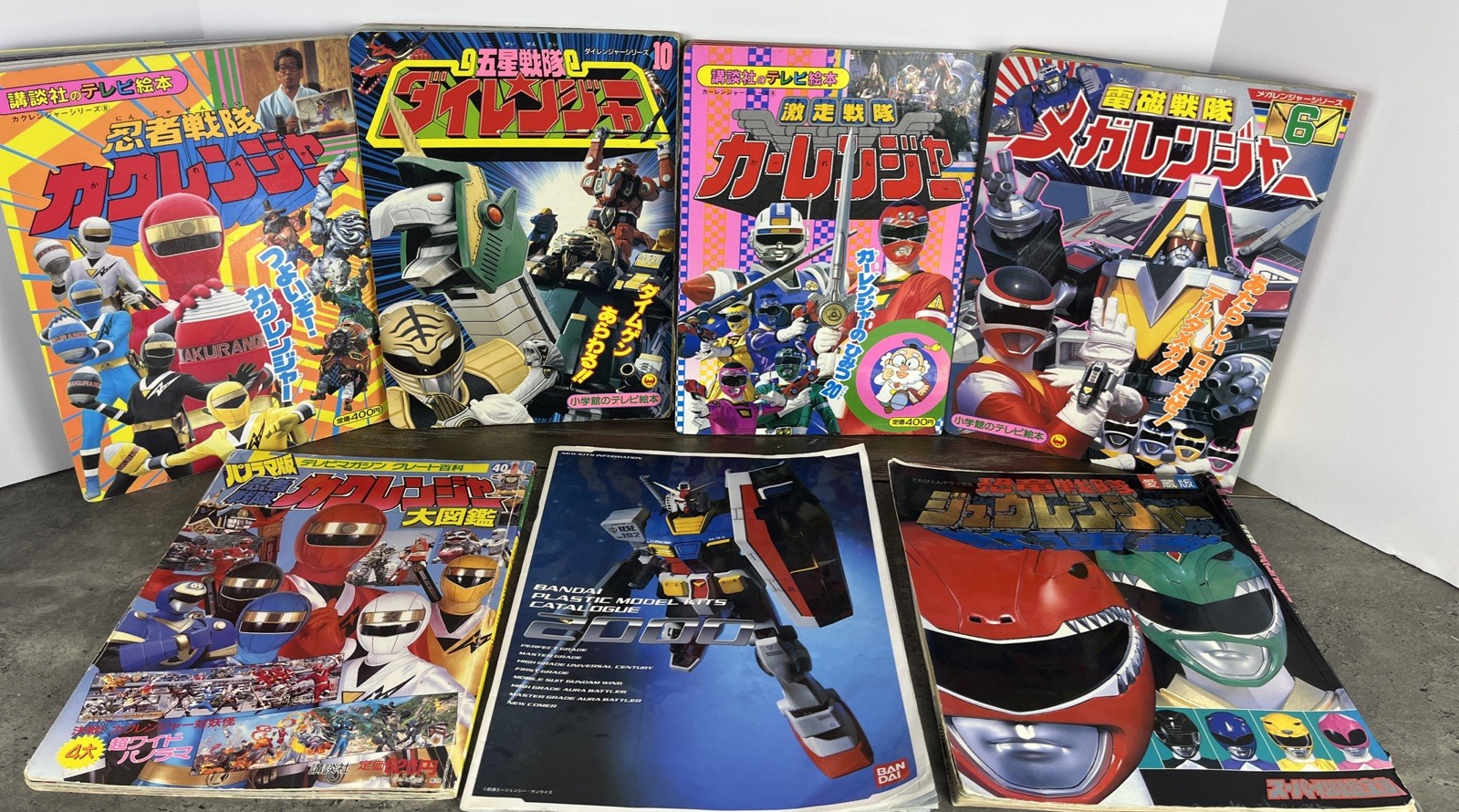 Lot Of 7 Mixed 90’s Power Rangers Hard & Paper Back Picture Books Bandai Japan
