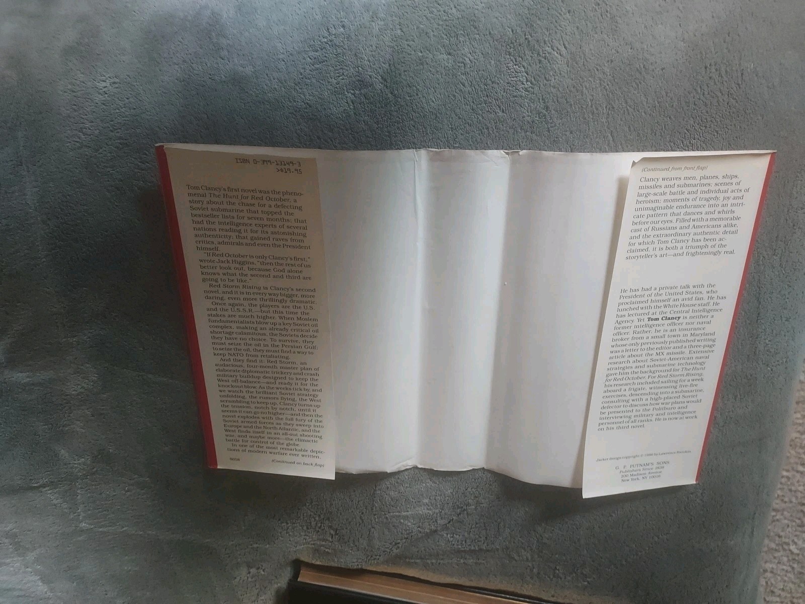 Tom Clancy / Red Storm Rising / Signed Later Printing / G.P. Putnam’s Sons 1986