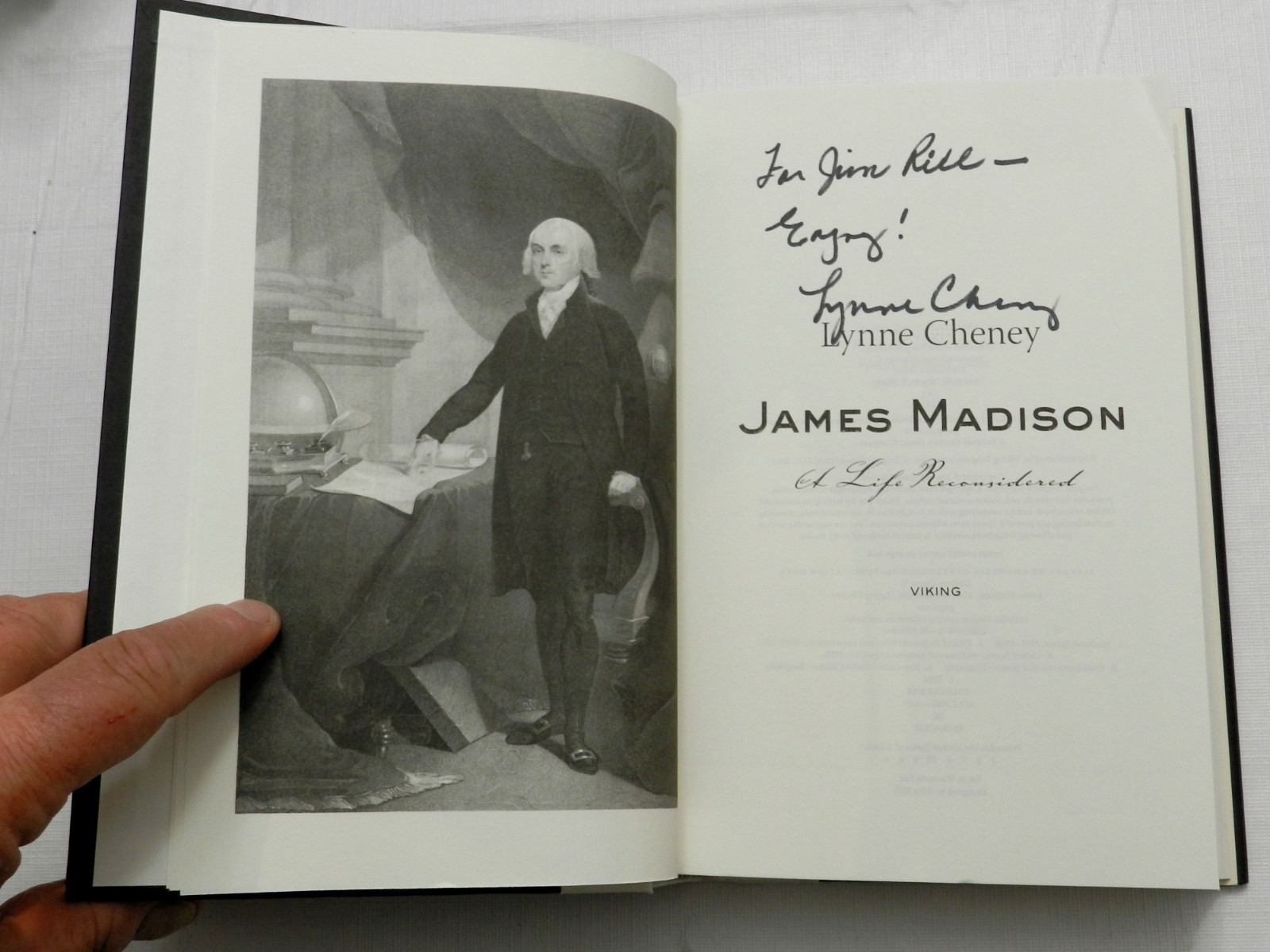 2014, James Madison: A Life Reconsidered by Lynne Cheney, HBw/dj, CHENEY SIGNED!