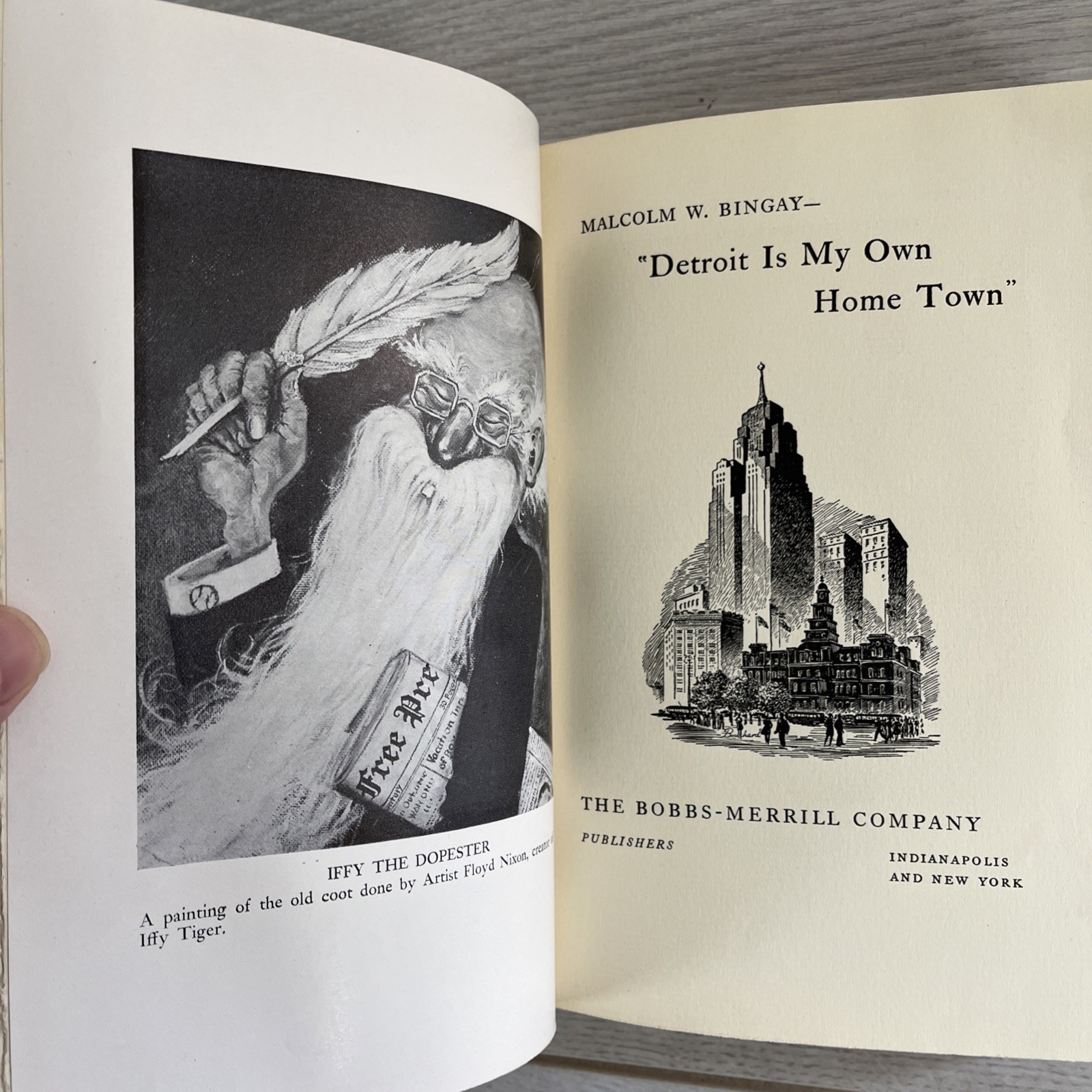 HC Signed,Bobbs-Merrill c1946 Malcolm W. Bingay Detroit is My Own Hometown