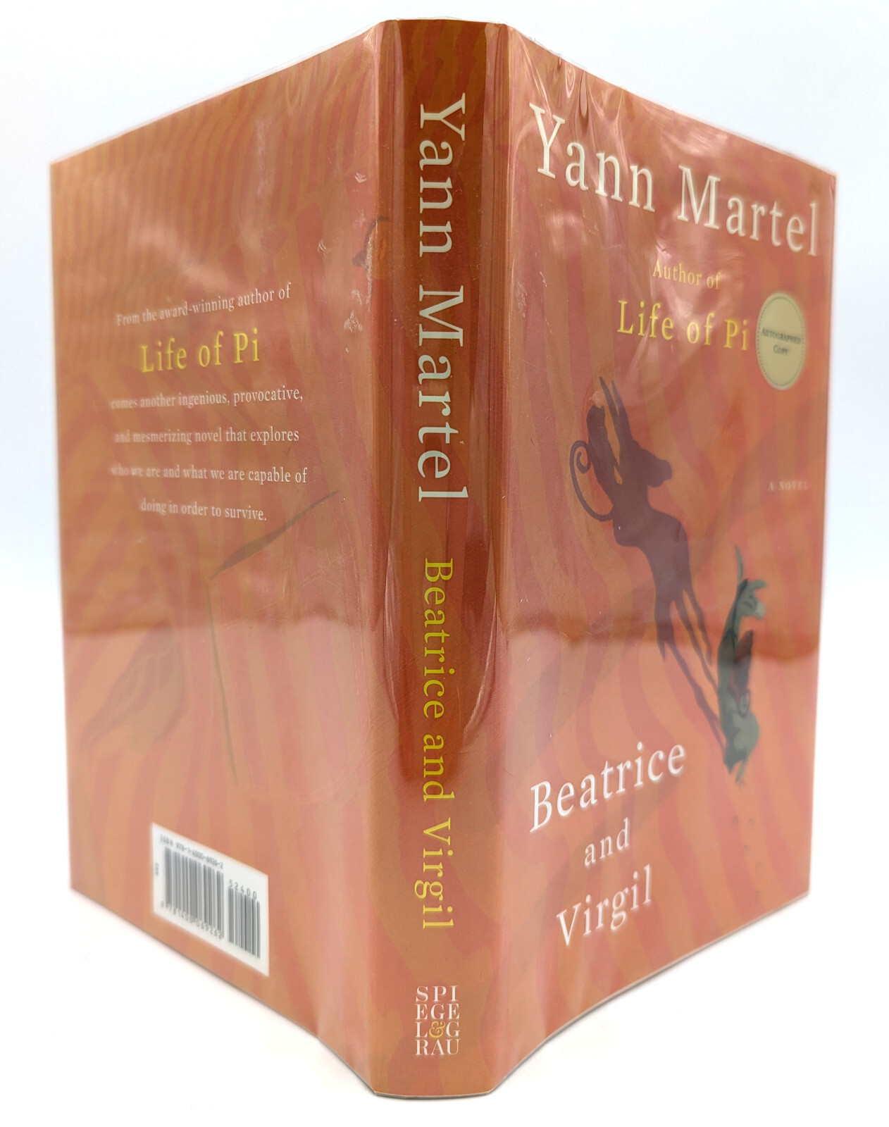 2 Book Lot – SIGNED Yann Martel in BEATRICE AND VIRGIL HC, LIFE OF PI paperback