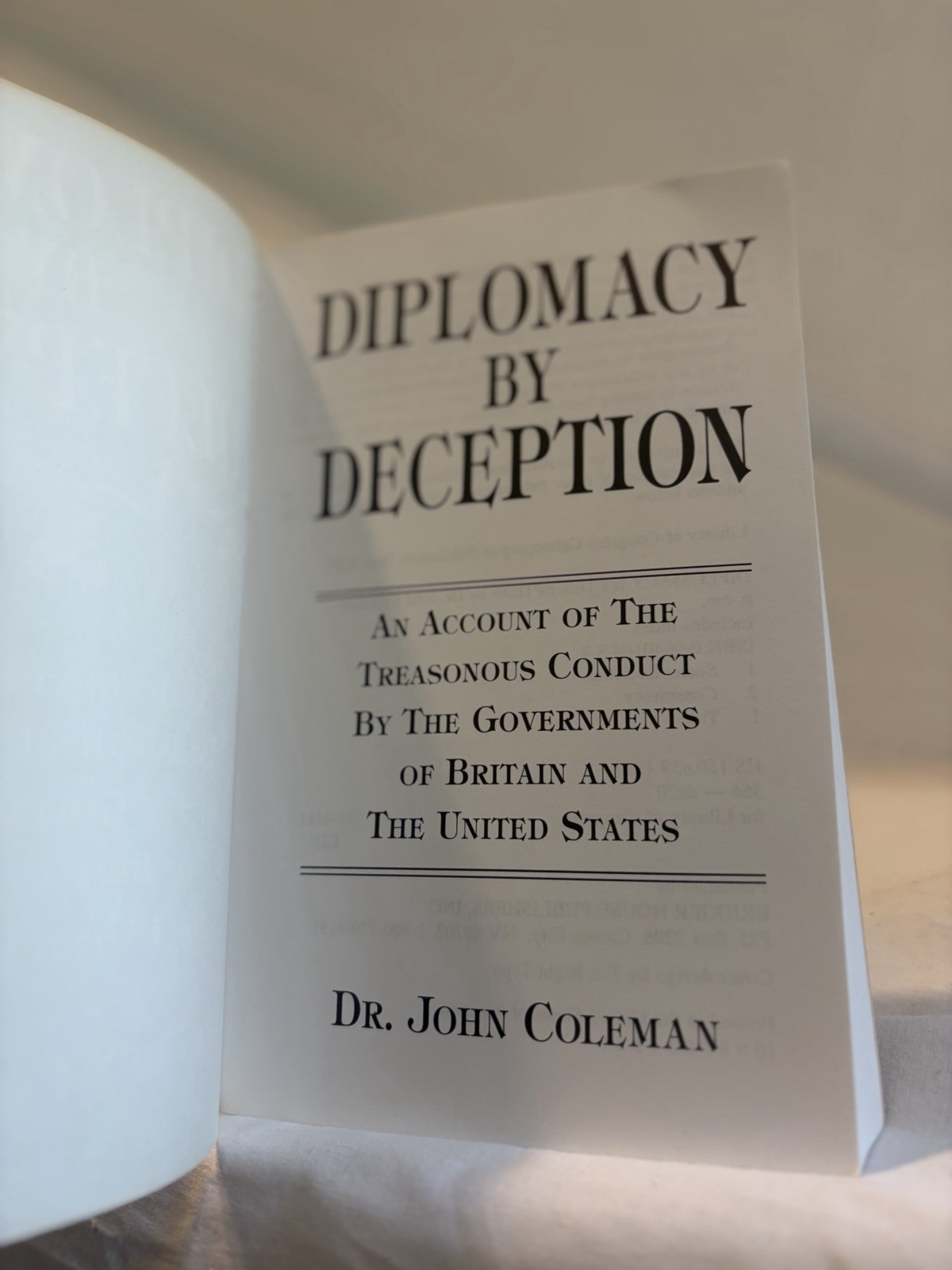Diplomacy by Deception – Paperback By John Coleman – GOOD