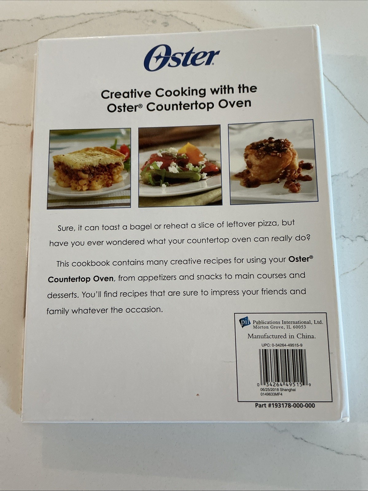 OSTER CREATIVE COUNTERTOP OVEN COOKING COOKBOOK 2017, HC Ring/Wire Bound J8