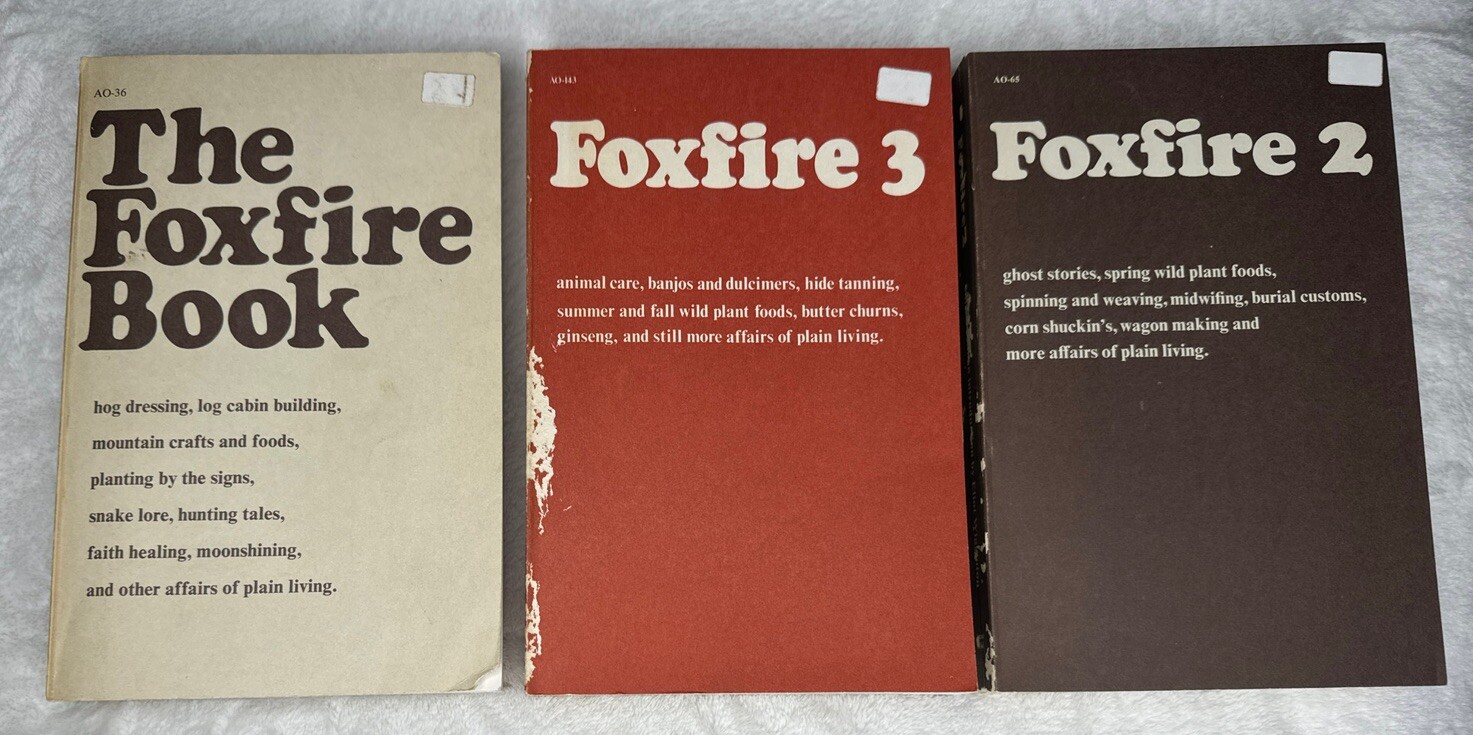 RARE! FOXFIRE 1, 2 & 3 Book Set Eliot Wigginton 1972 1973 1975 Anchor Press