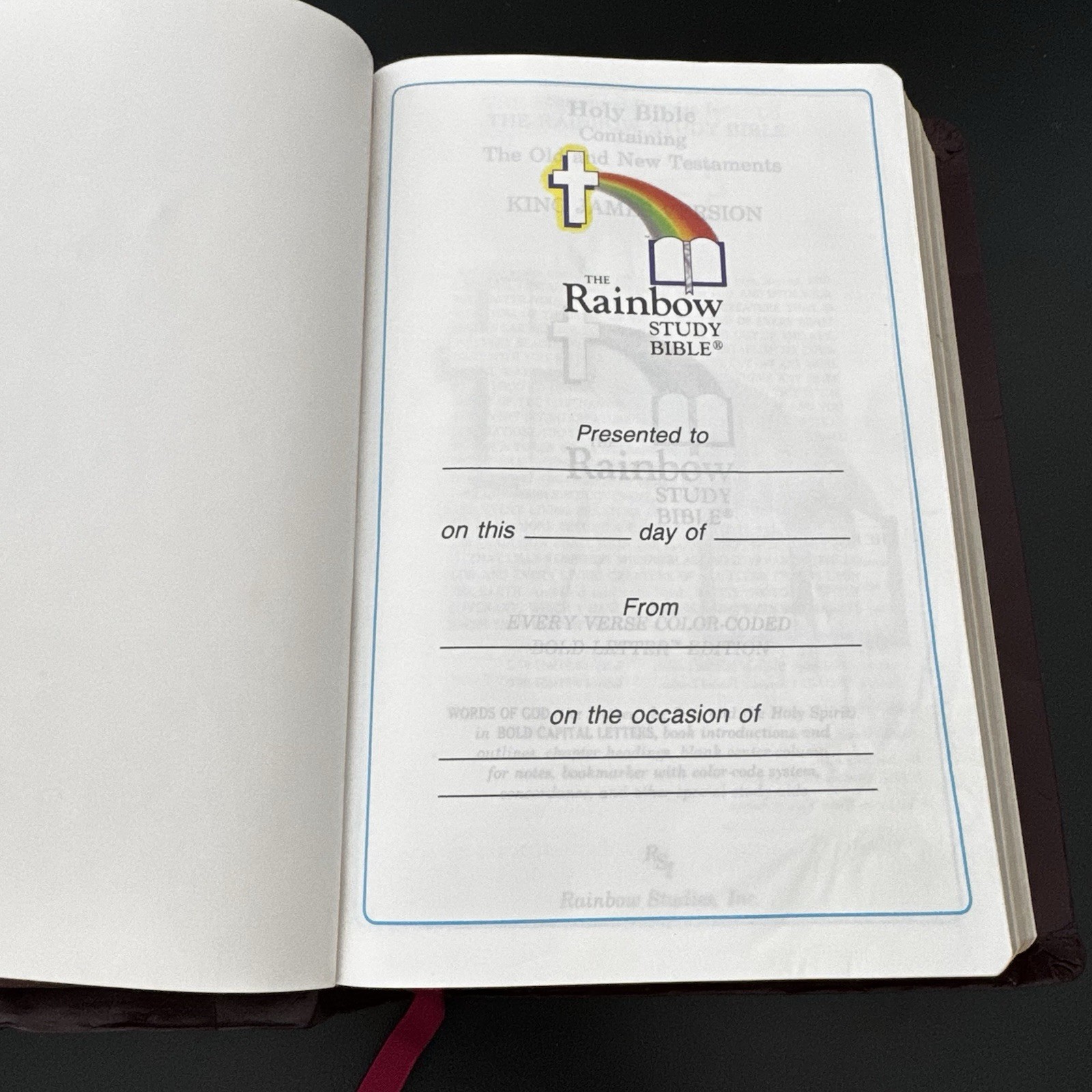 The Rainbow Study Bible, Bold Letter Edition – King James Version 1992 Burgundy