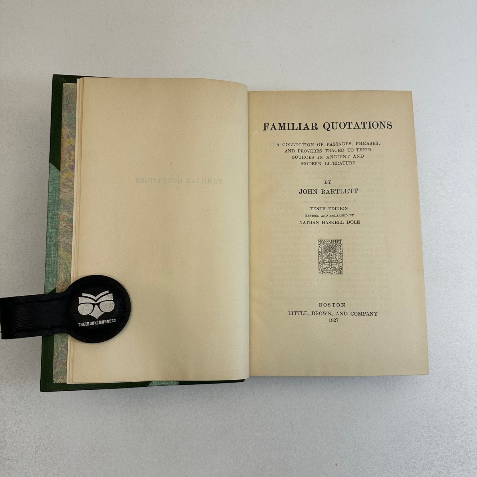 Familiar Quotations John Bartlett 1927 Tenth Edition Leather Bound Fine Binding
