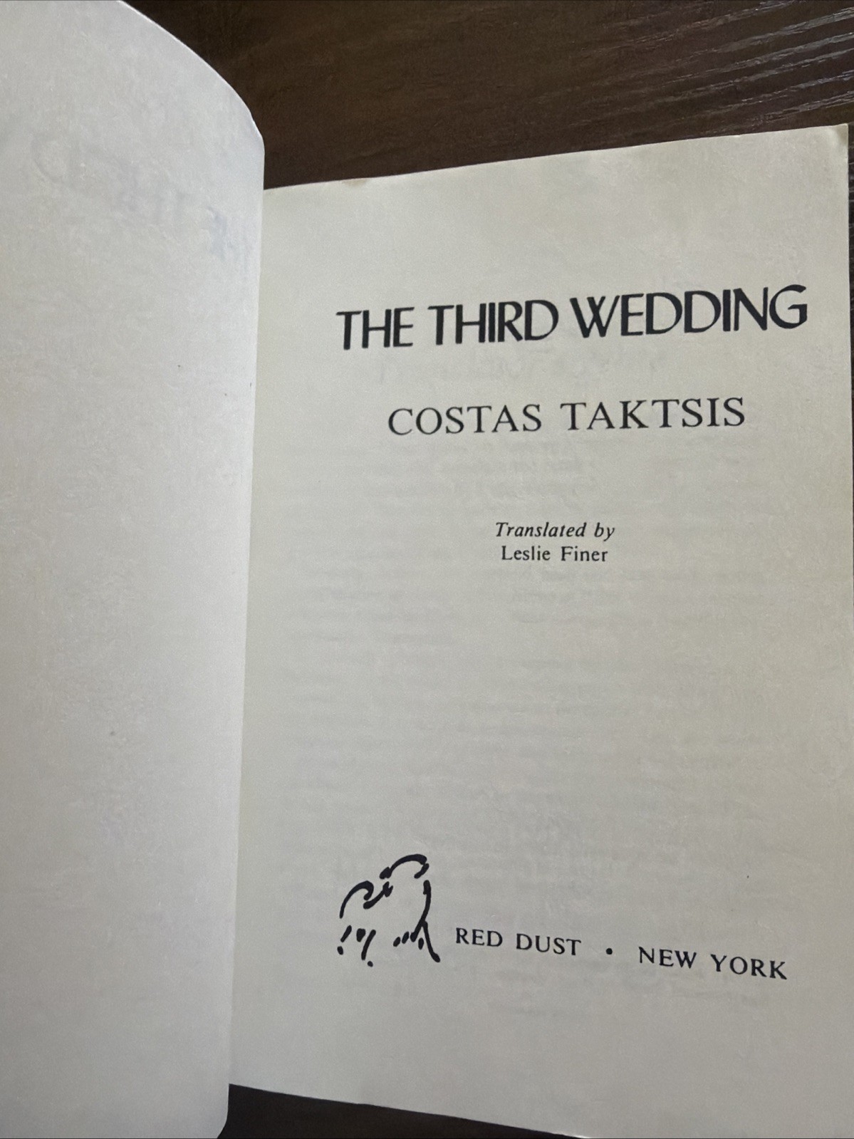 The Third Wedding Paperback Costas Taktsis
