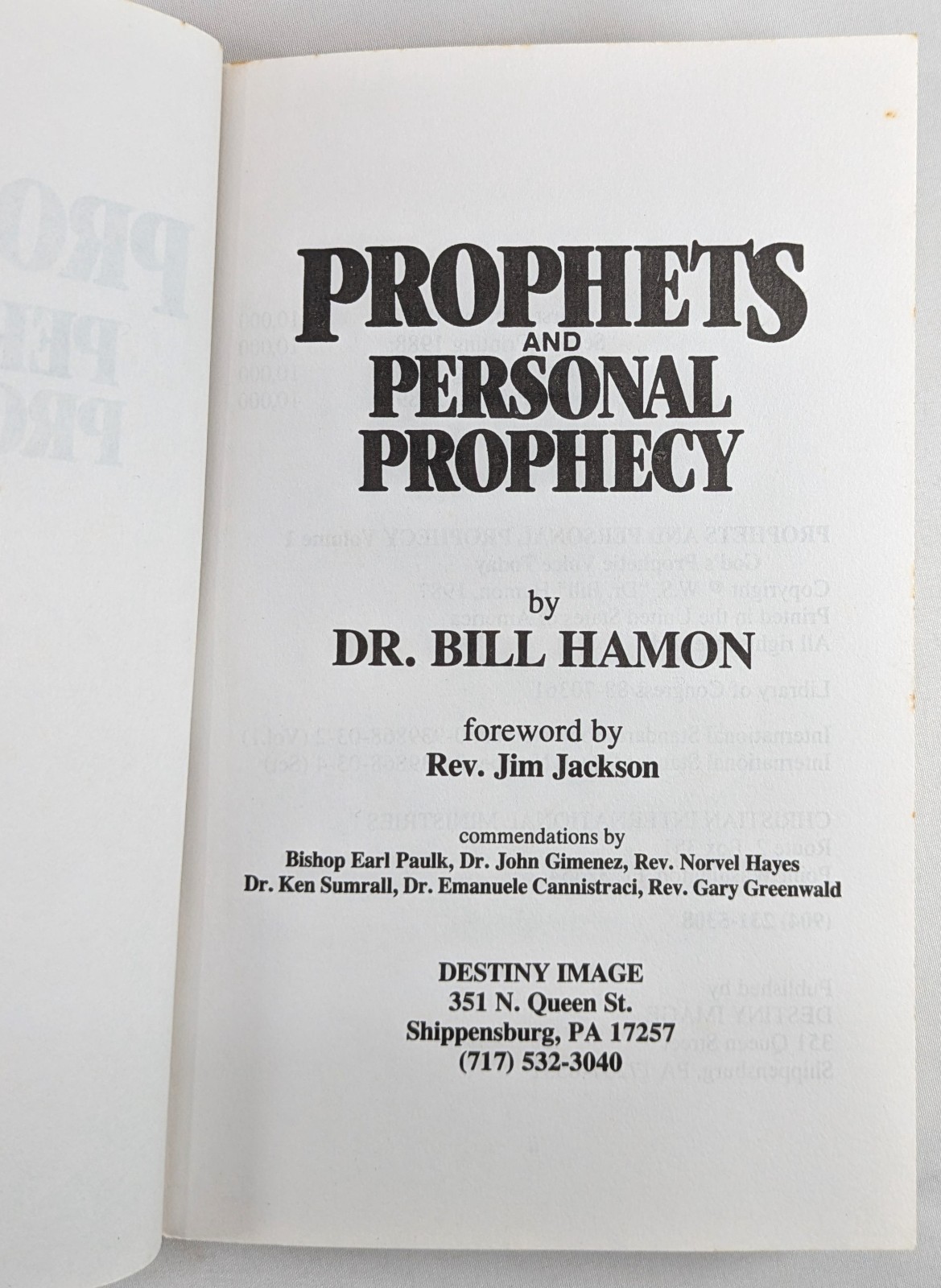Prophets and Personal Prophecy by Bill Hamon 1989 Paperback Gods prophetic voice