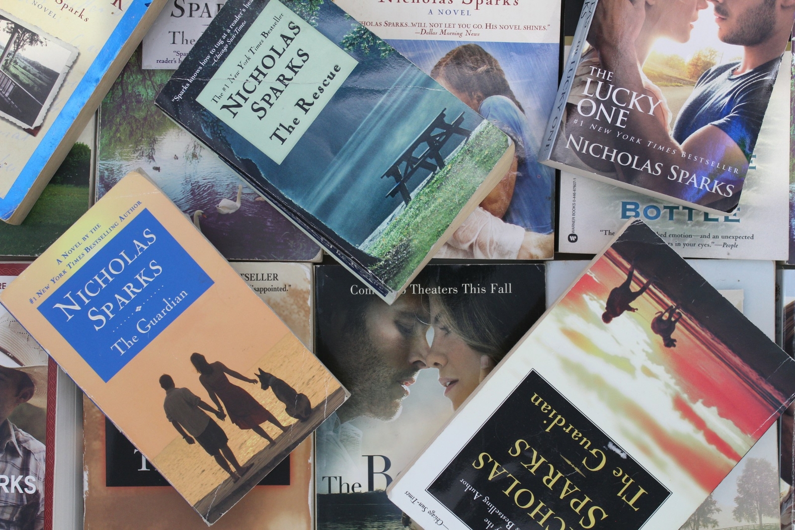 Lot of 10 Nicholas Sparks Romance Paperback Mass Market Books MIX