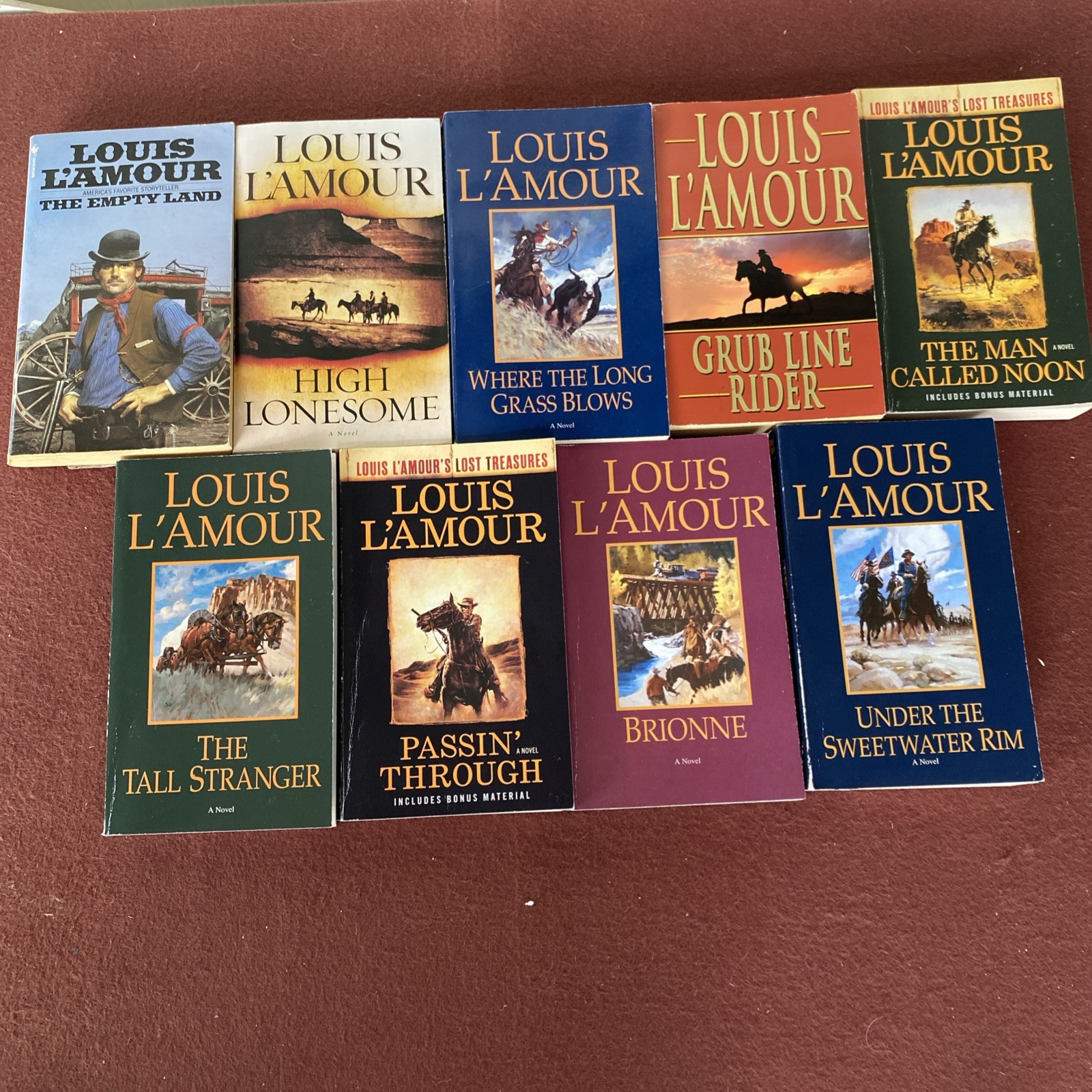 LOUIS L’AMOUR Lot of 9 Western Paperbacks of the American West Brionne Lonesome