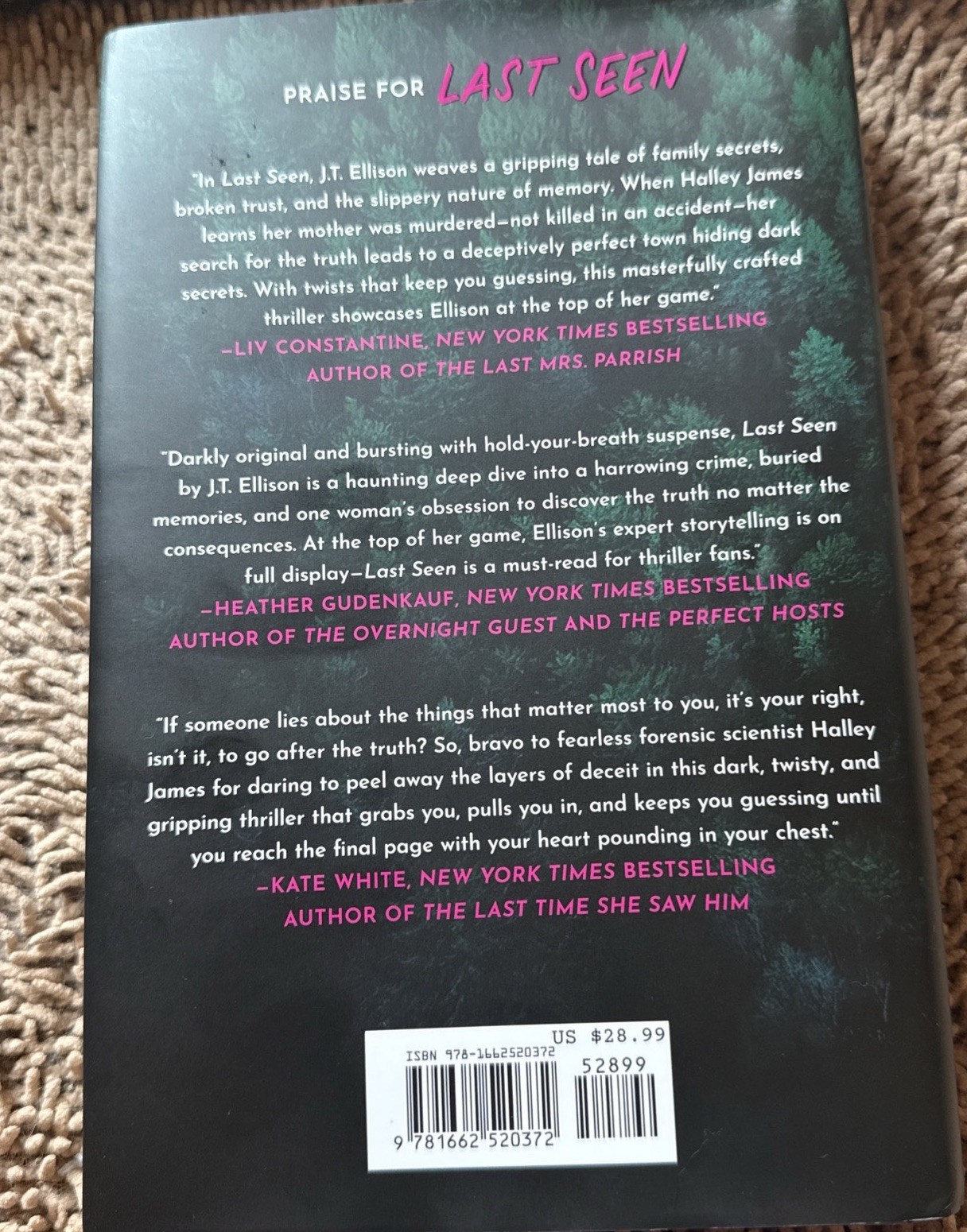 Last Seen, by Ellison, J. T., NEW