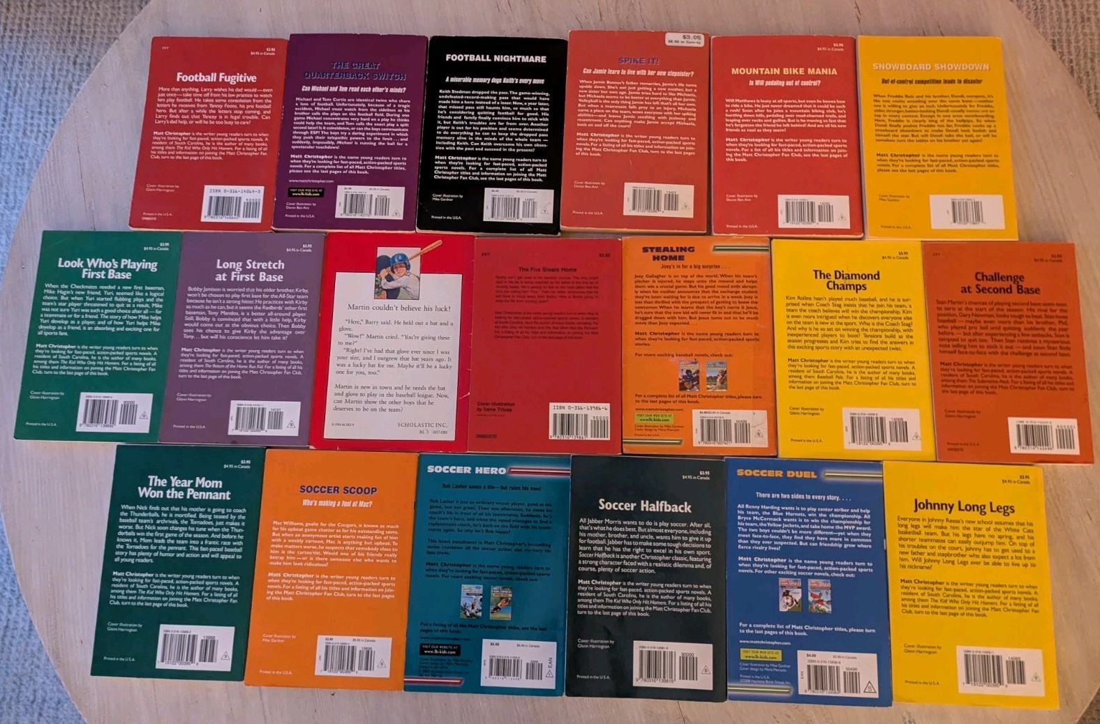 Matt Christopher Sports Books Lot 19 Baseball Football Soccer PB Children