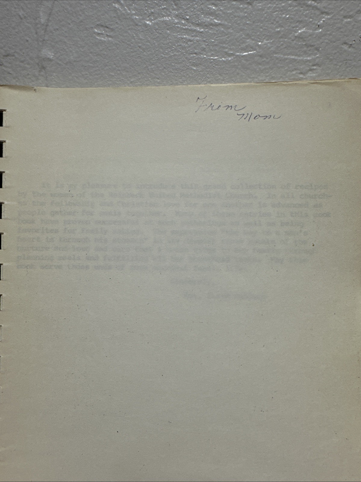 Cook Book 1971 First United Methodist Church. Reinbeck, Iowa COOKBOOK. Vintage.