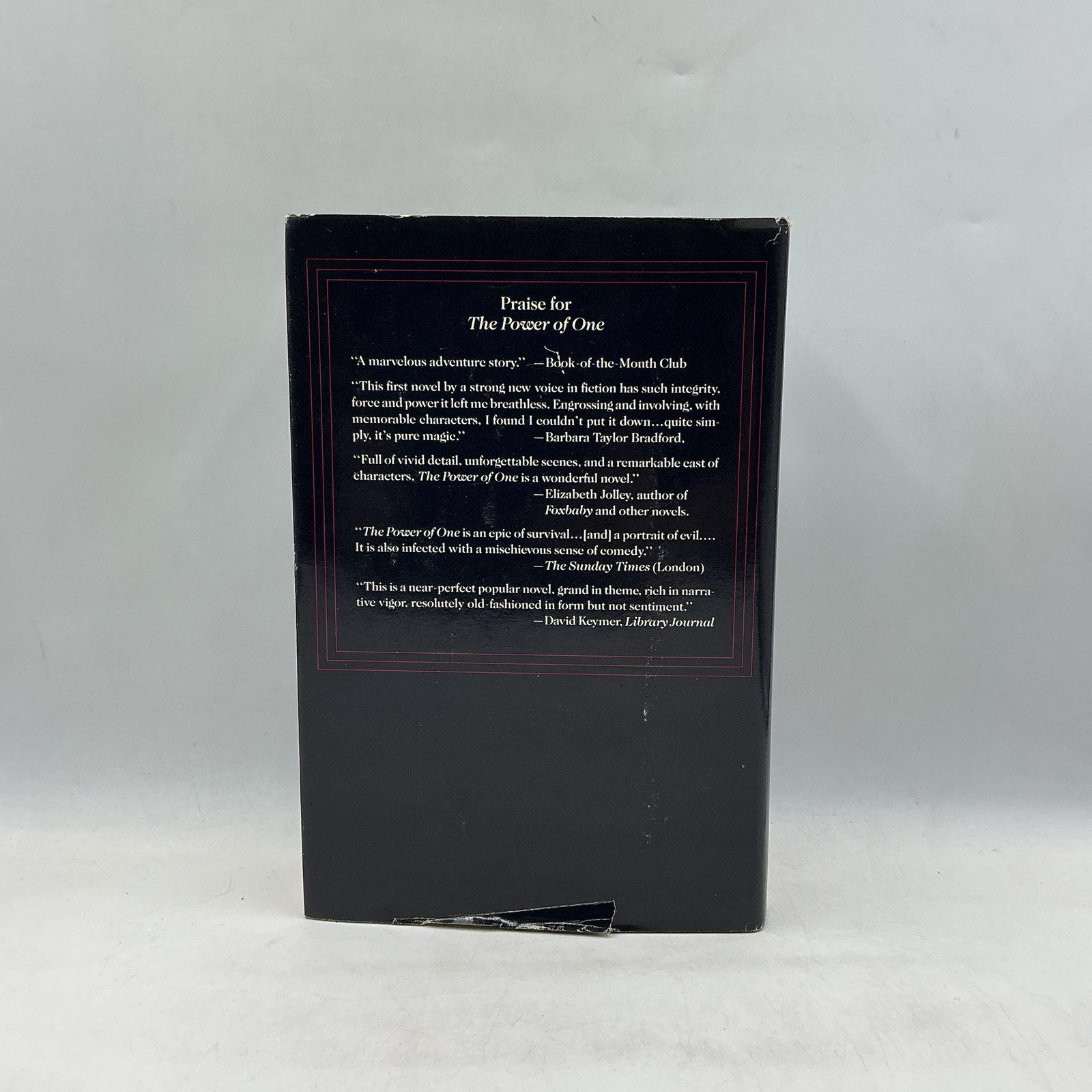 Vintage The Power Of One Bryce Courtenay Random House Black HC DJ 1989 1st Ed