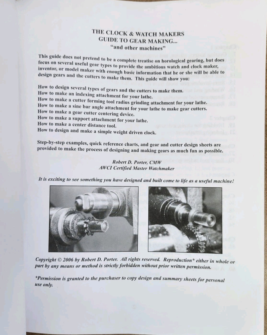 The Clock & Watch Maker’s Guide to Gear Making & Other Machines By Robert Porter