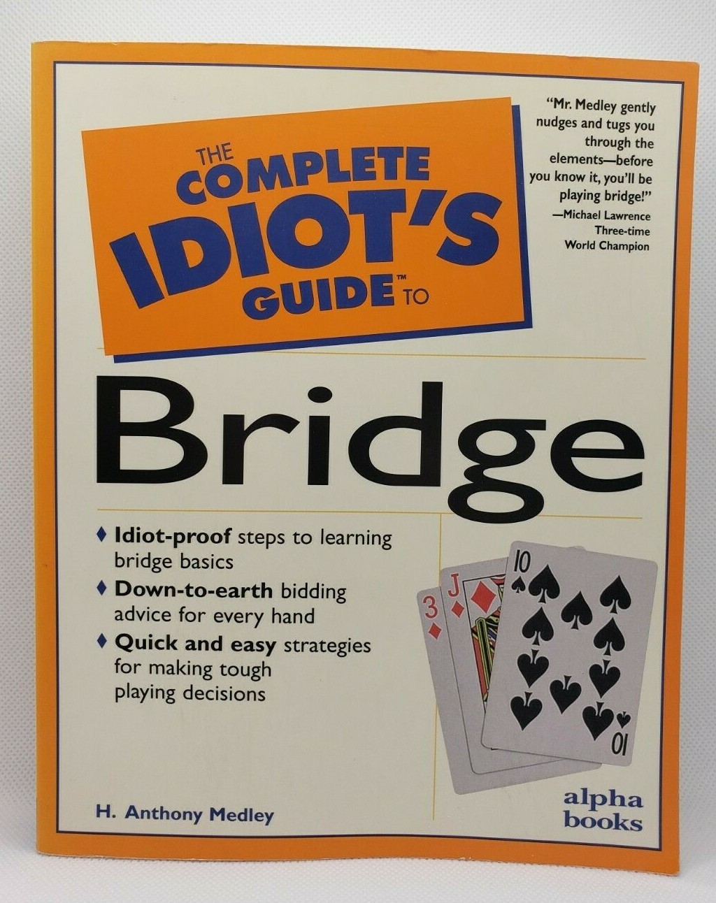 THE COMPLETE IDIOT’S GUIDE TO BRIDGE – PAPPERBACK – WITH 58 SHEET BRIDGE PAD
