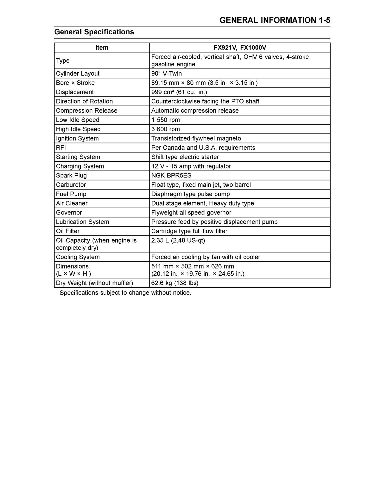 KAWASAKI FX921V FX1000V GAS ENGINE SERVICE MANUAL FASTENED – TOUGH COVERED