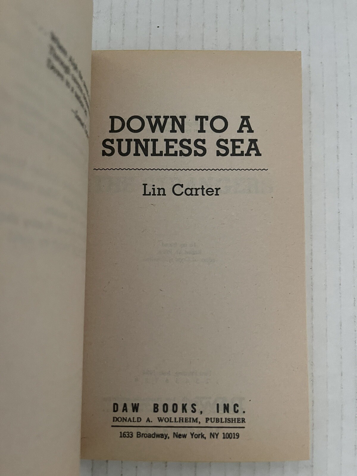Down To A Sunless Sea ~ Lin Carter ~ 1984 1st (57)