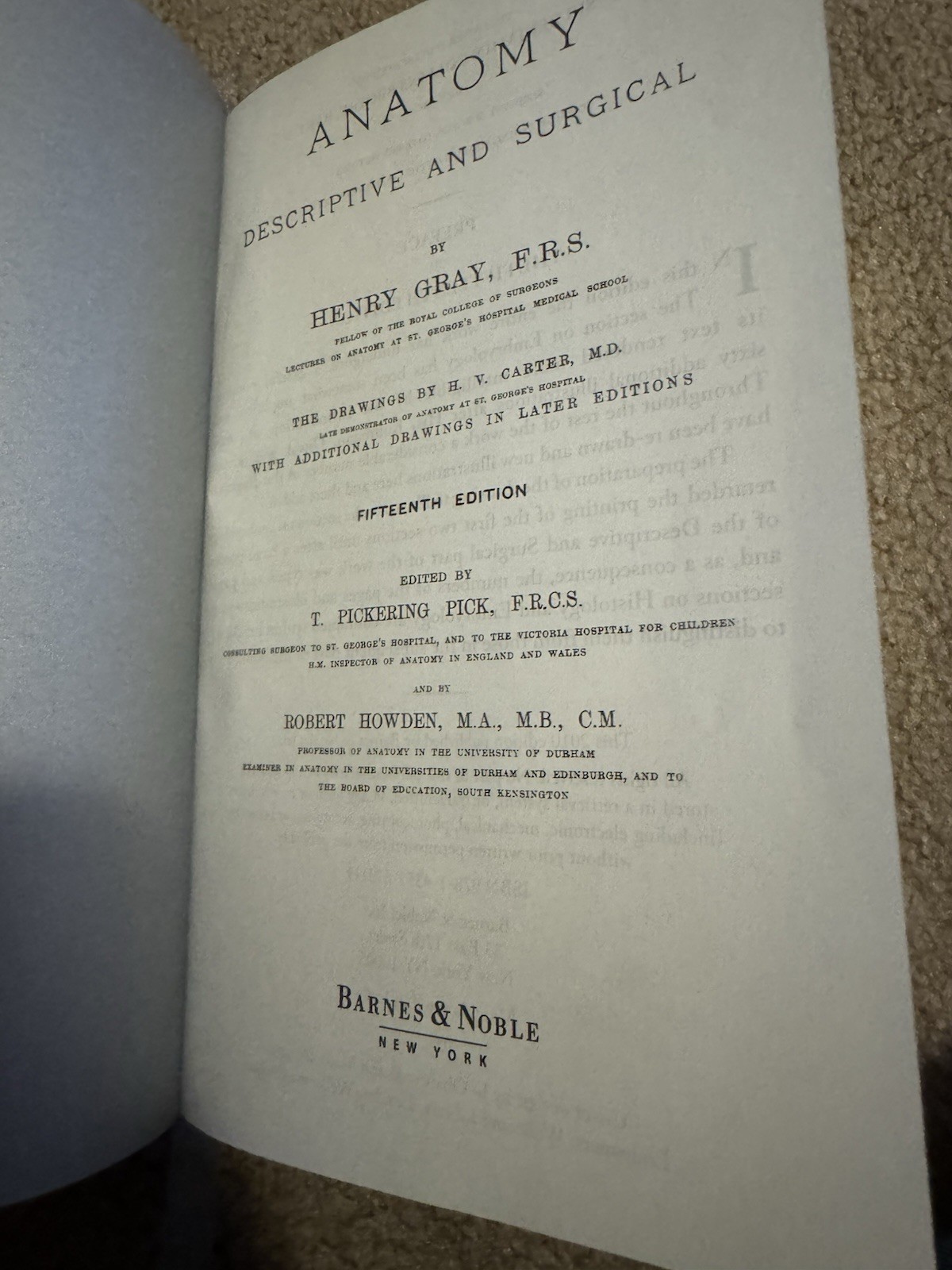 Gray’s Anatomy Blue Leather Bound Hardcover Book by Henry Gray H.V. Carter