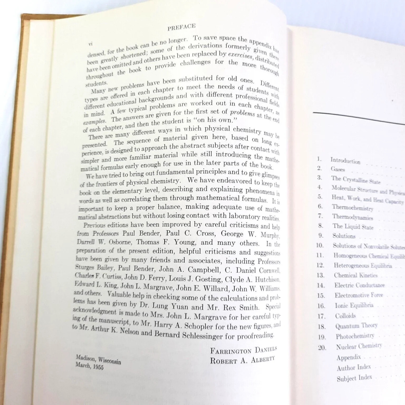Physical Chemistry Daniels Alberty Science Textbook John Wiley & Sons 1955