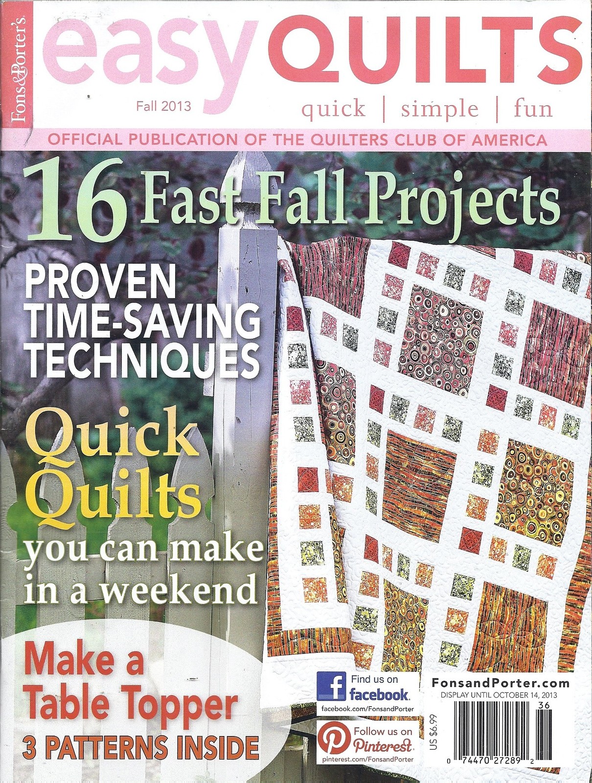 Fons & Porter’s Easy Quilts Magazine Fall 2013