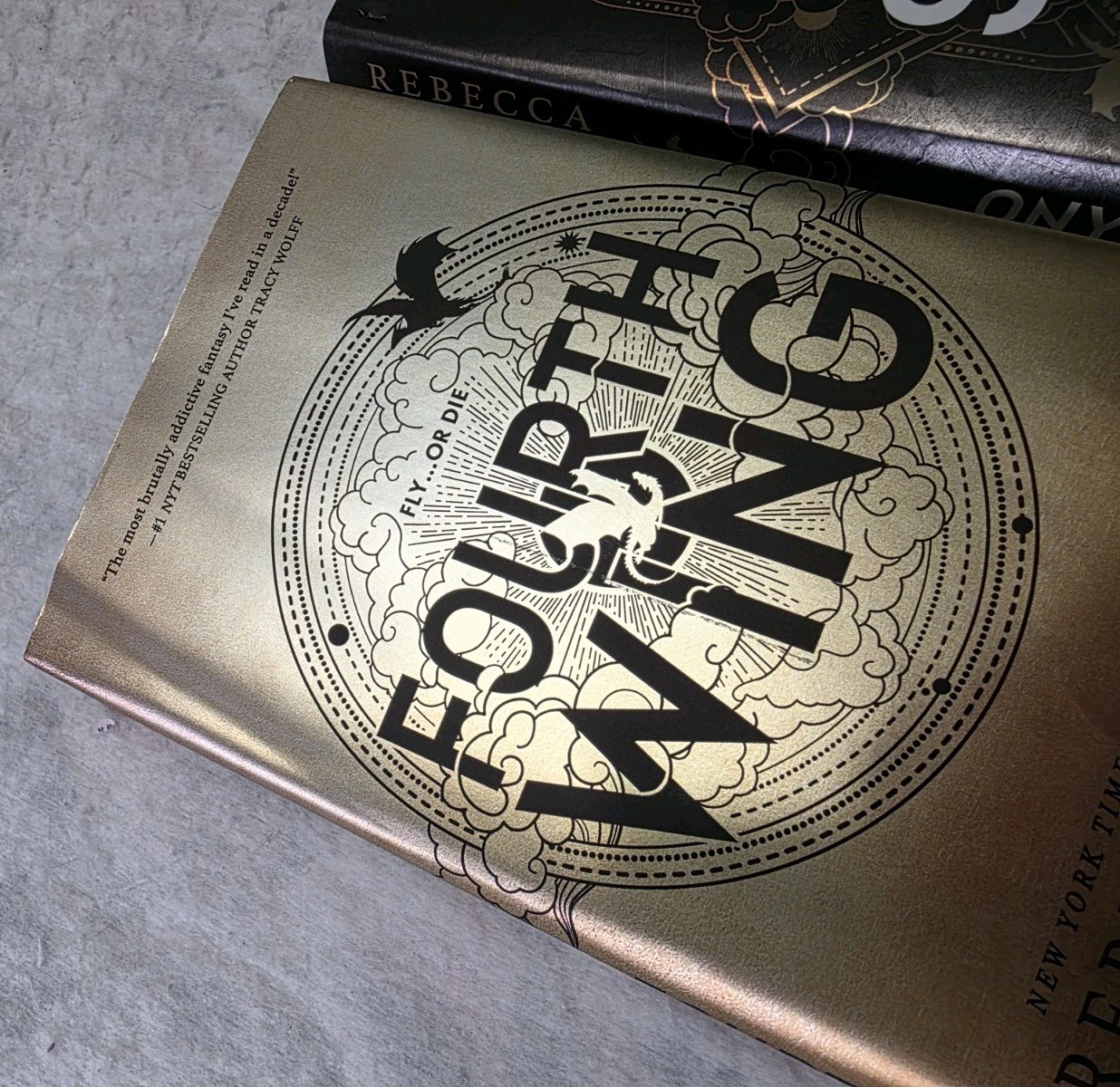 Fourth Wing & Onyx Storm Hardcover Sprayed Edges Book 1 & 3 Fourth Is 1st Ed