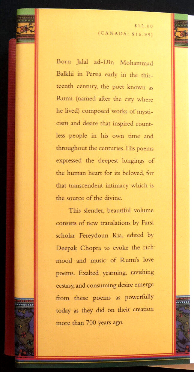The Love Poems of RUMI • Jalal al-Din Rumi • LIKE NEW • Hardcover & Jacket