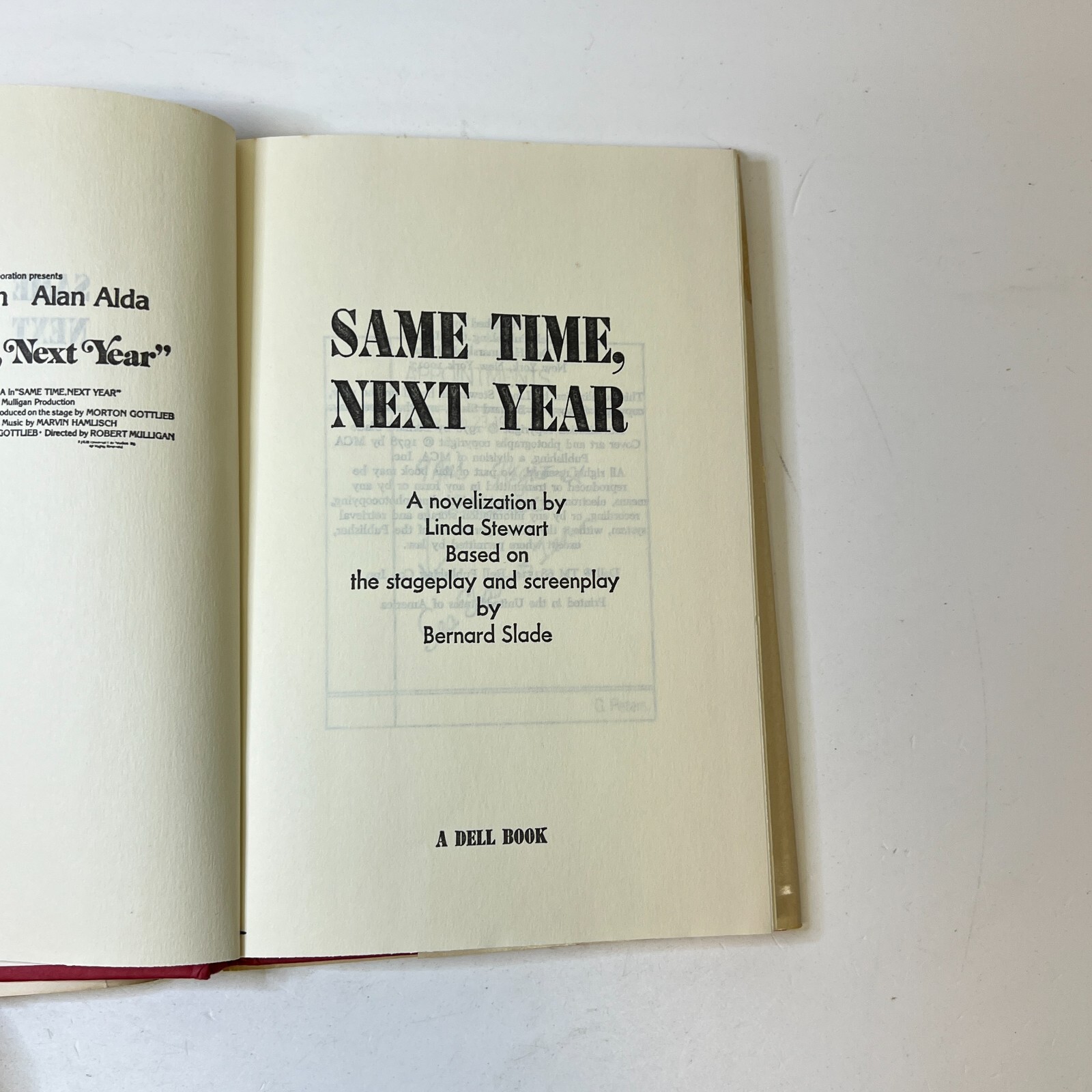Same Time Next Year Bernard Slade Ddelacorte Press 1975 Book Club Ed RARE VTG