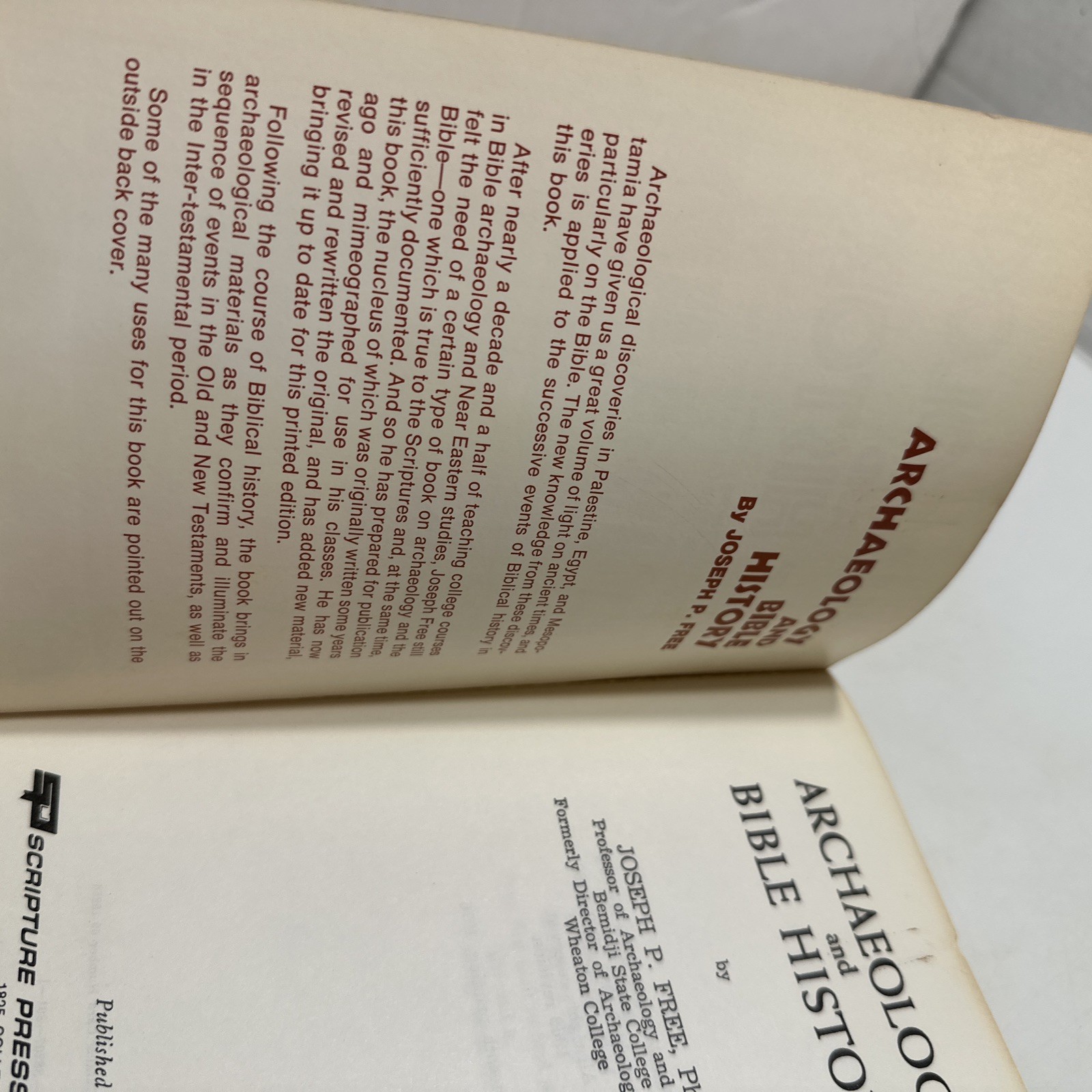 Archaeology and Bible History by Joseph P. Free 1969 Revision 14th Print 1976 PB