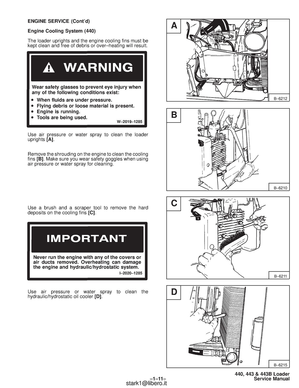 BOBCAT 440 443 443B Skid-Steer Loader Service Manual 1995, FOLDOUTS