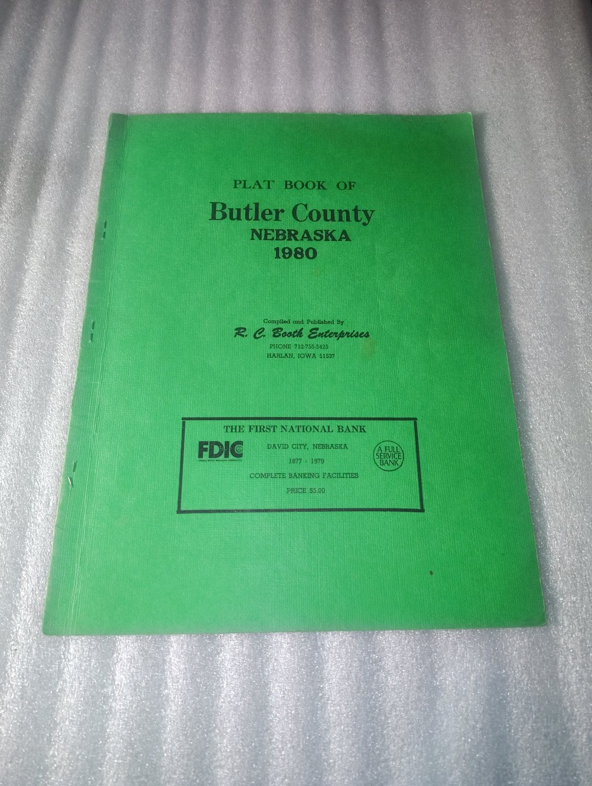 Plat Book of Butler County Nebraska R. C. Booth Enterprises 1980 Land Ownership