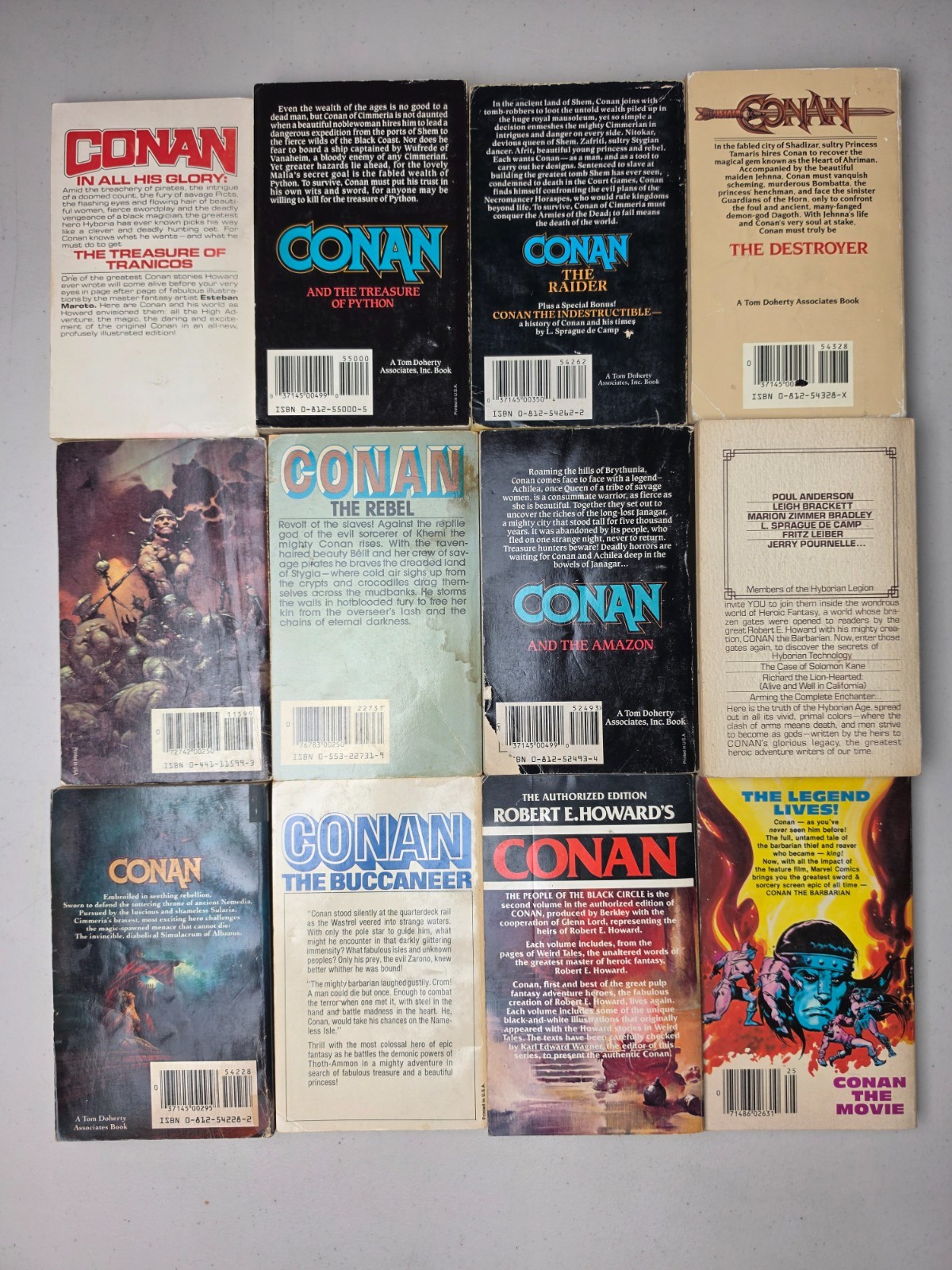 Conan The Barbarian Paperback Books Lot of 12 Robert E Howard Novels Arnold