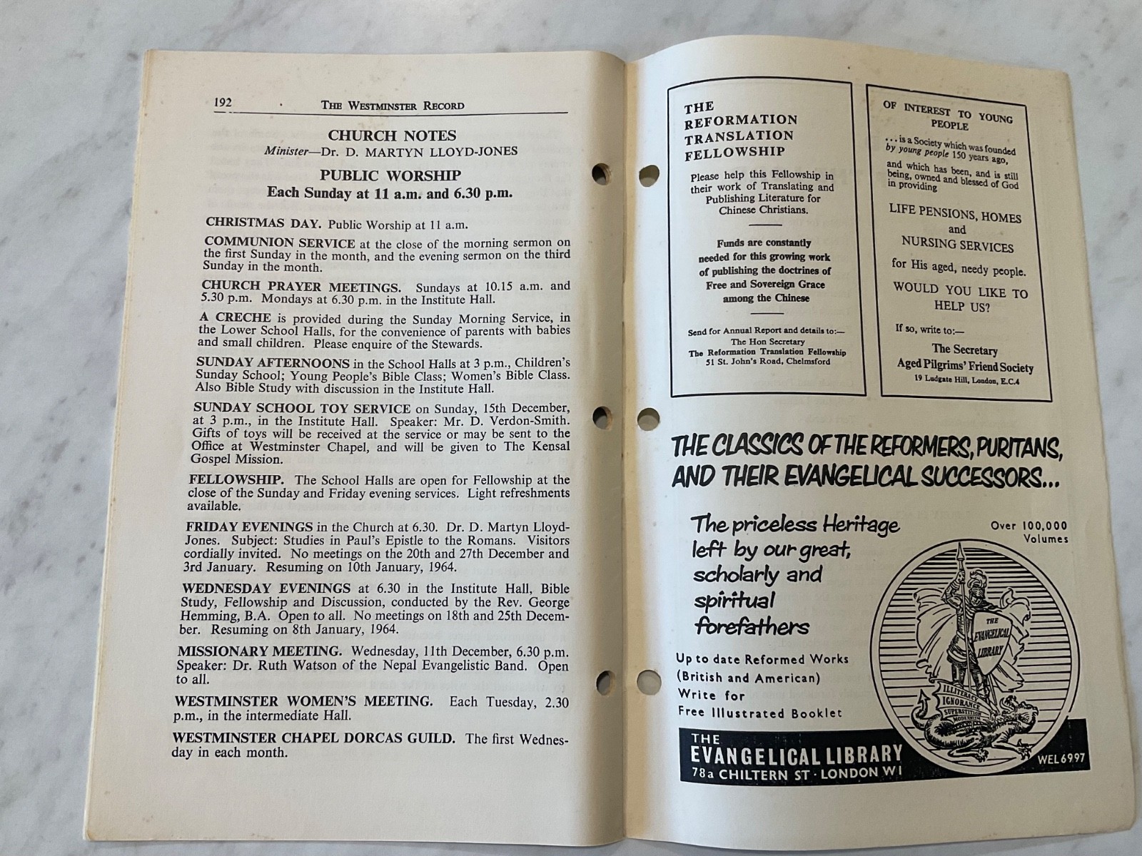 The Westminster Record Martyn Lloyd Jones December 1963 Knowledge Puffs Up