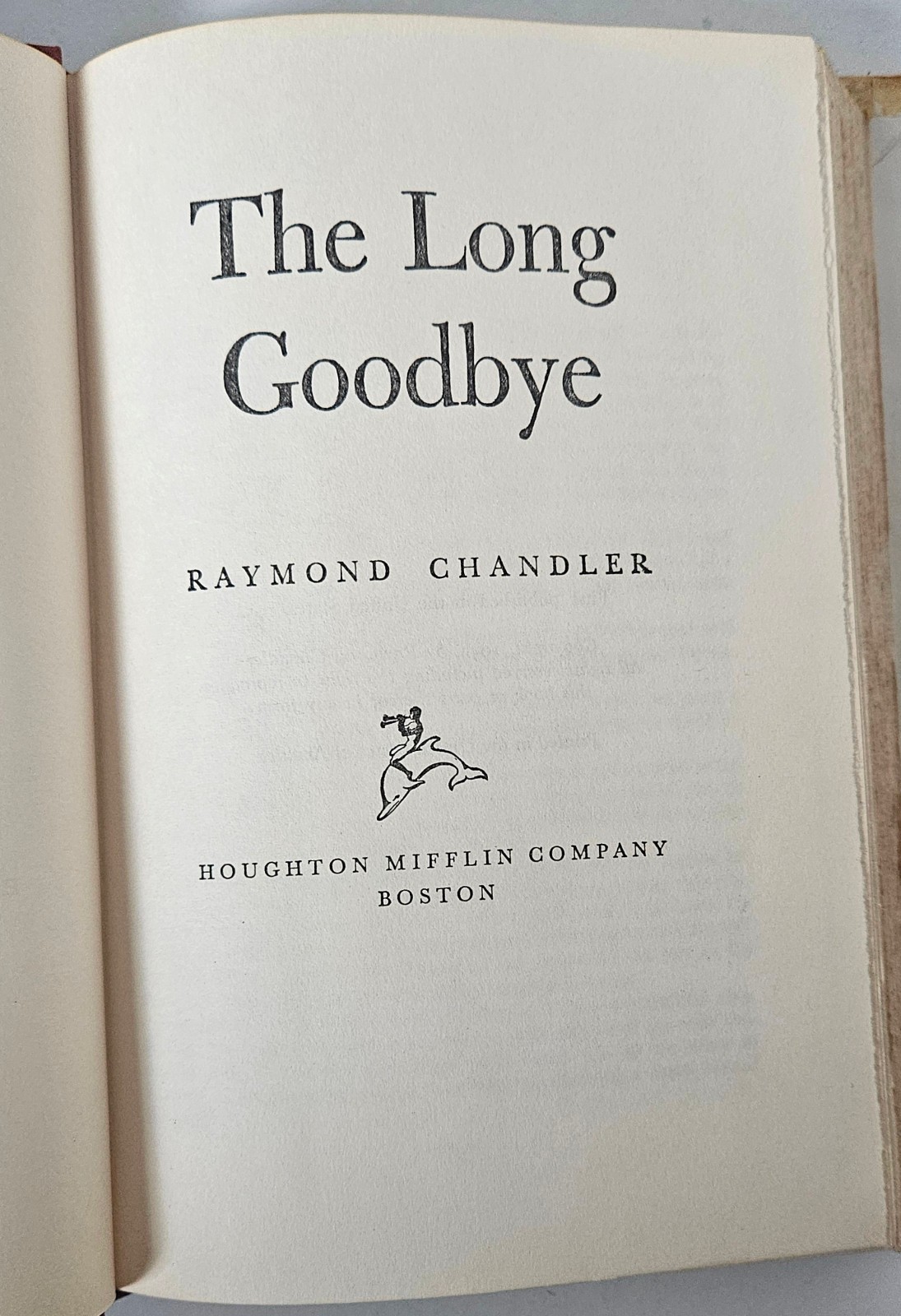 The Long Goodbye by Raymond Chandler, First Book Club Ed. Houghton Mifflin 1954