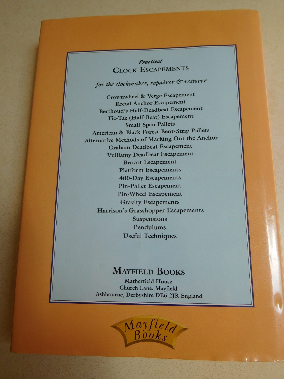 PRACTICAL CLOCK ESCAPEMENTS – LAURIE PENMAN – HARDCOVER WITH DUST JACKET – EXC