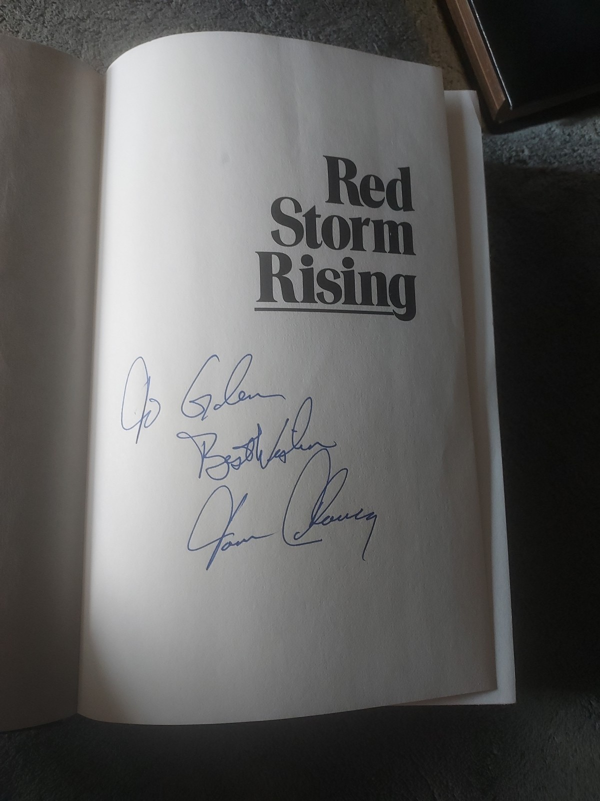 Tom Clancy / Red Storm Rising / Signed Later Printing / G.P. Putnam’s Sons 1986