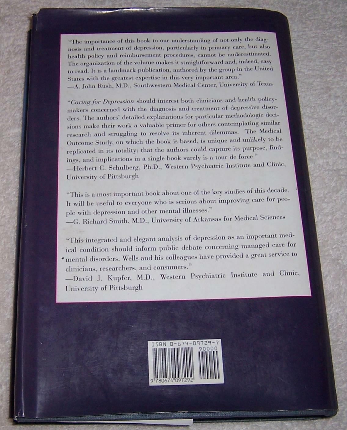 Caring for Depression Kenneth B. Wells Roland Sturm Cathy Sherbourne hc/dj