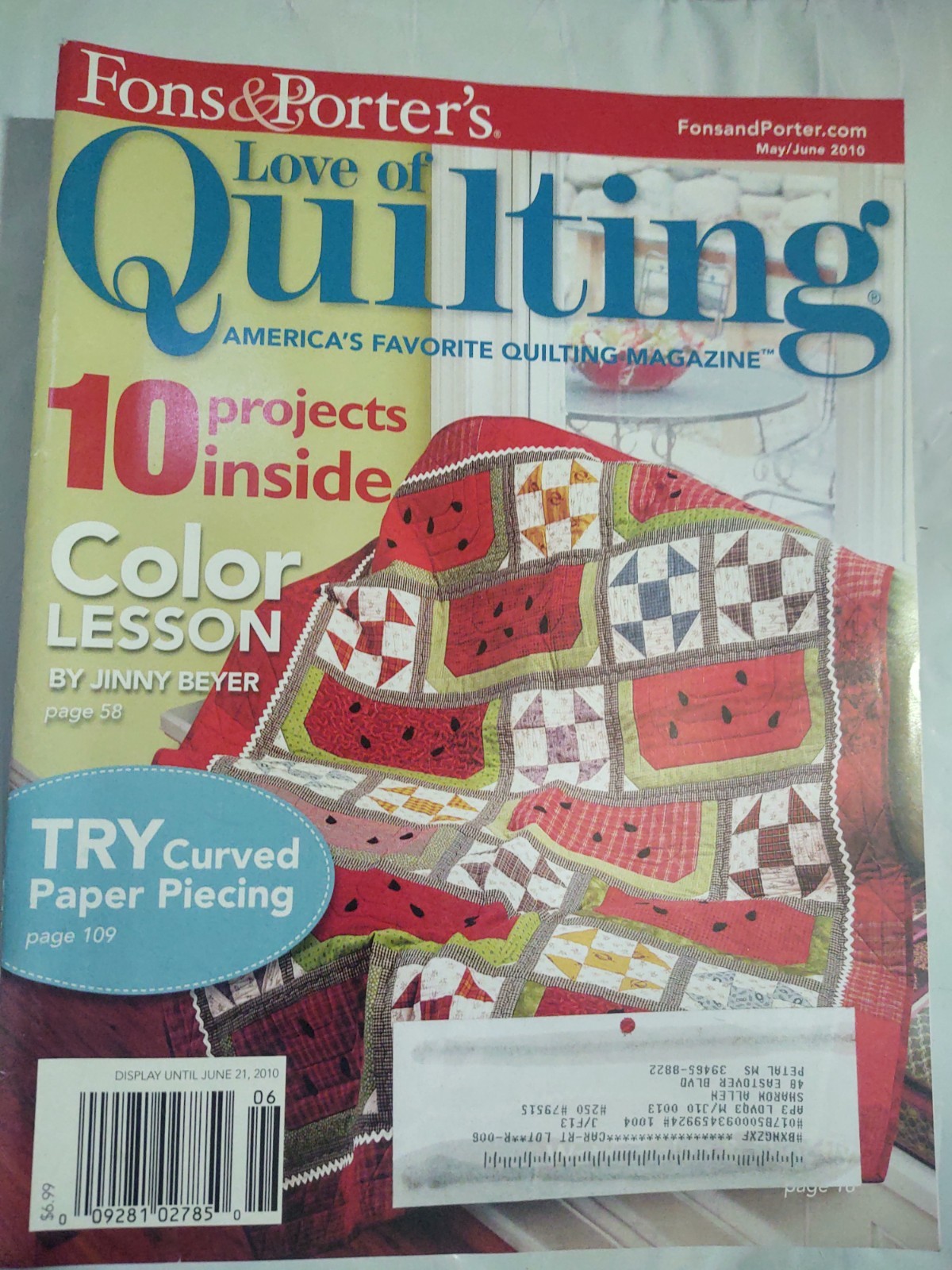 Best of Fons & Porter -Tabletop Quilts Paperback with ten magazines included lot
