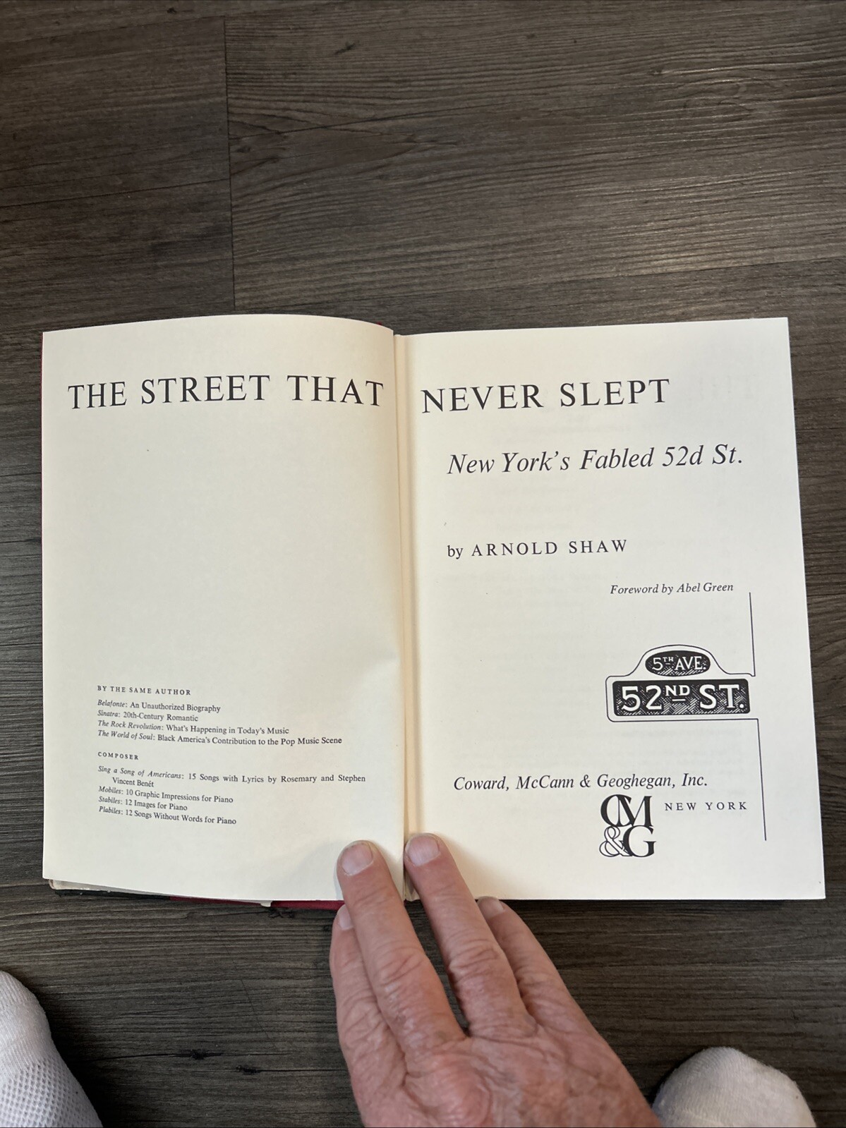 The Street that Never Slept, Arnold Shaw, Hardcover, 1st Ed