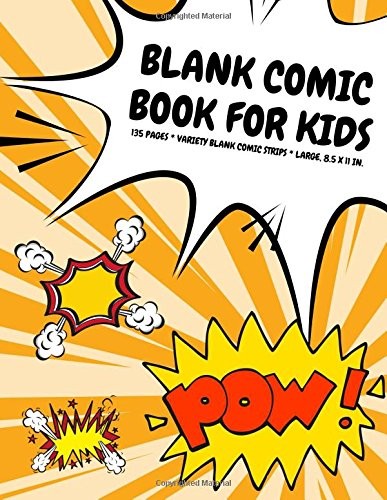BLANK COMIC BOOK FOR KIDS: 135 PAGES, VARIETY BLANK COMIC By Arnie Lightning NEW