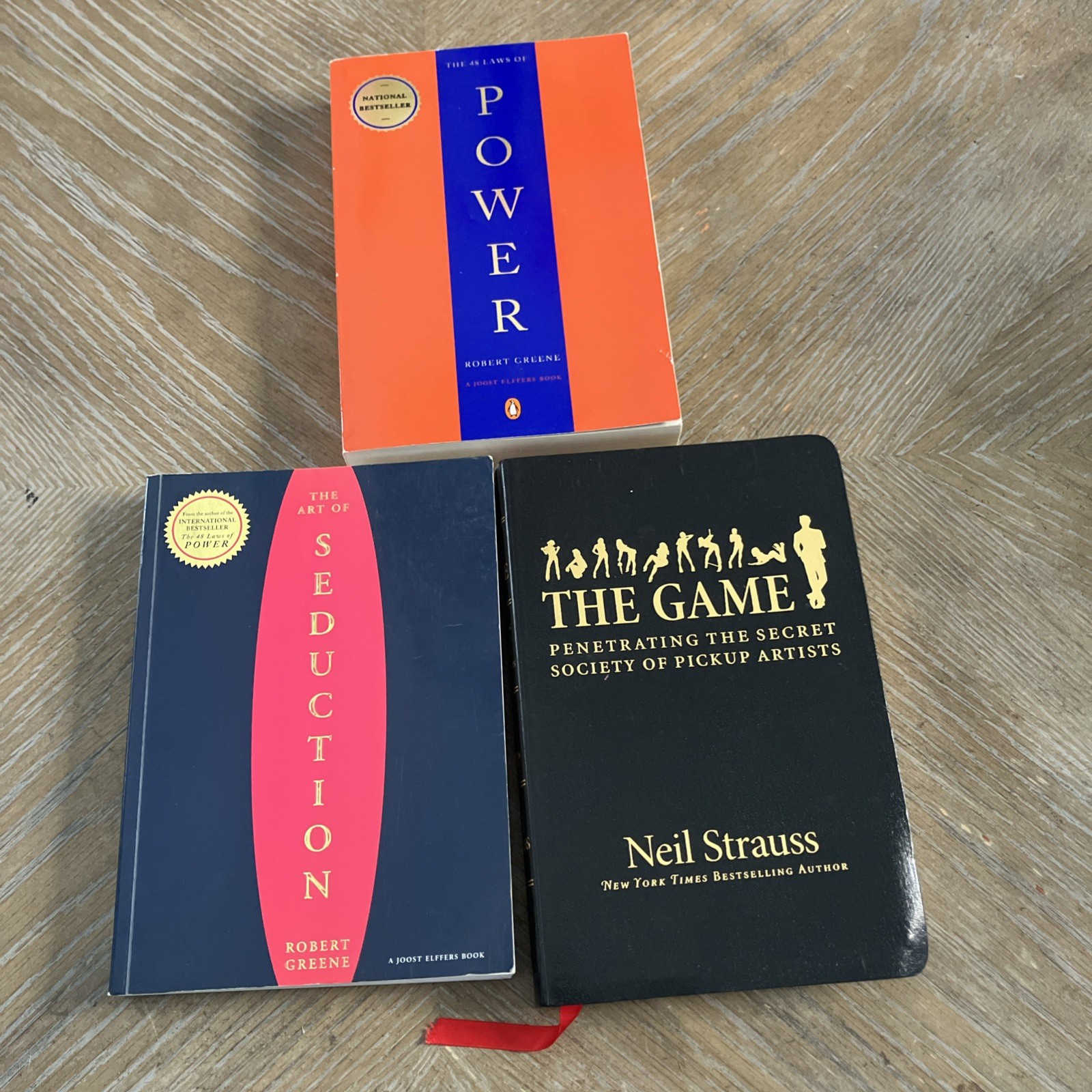 Lot of 3 books The 48 Laws of Power Robert Greene & The Game by Neil Strauss