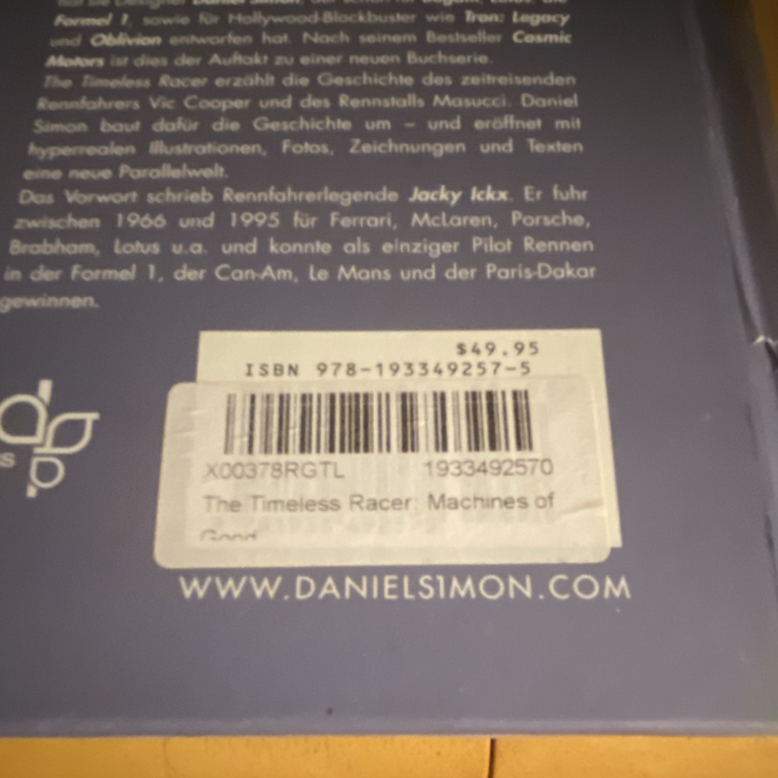 Daniel Simon Timeless Racer: Visions of the Future HC 2013 Design Studio Press