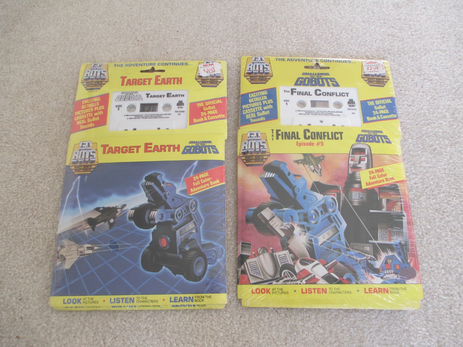 1985 GoBots Final Conflict Episode #5 And 1984 Target Earth Book & Cassette NEW