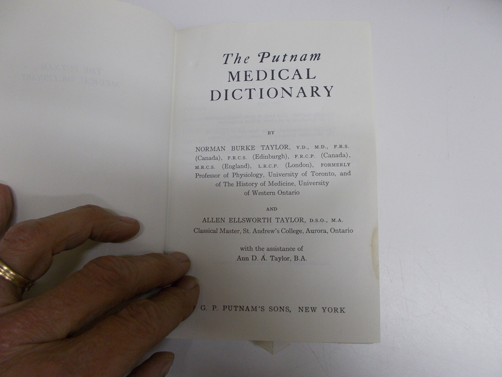 % 1961 The Putnam Medical Dictionary by Norman Taylor and Allen Taylor