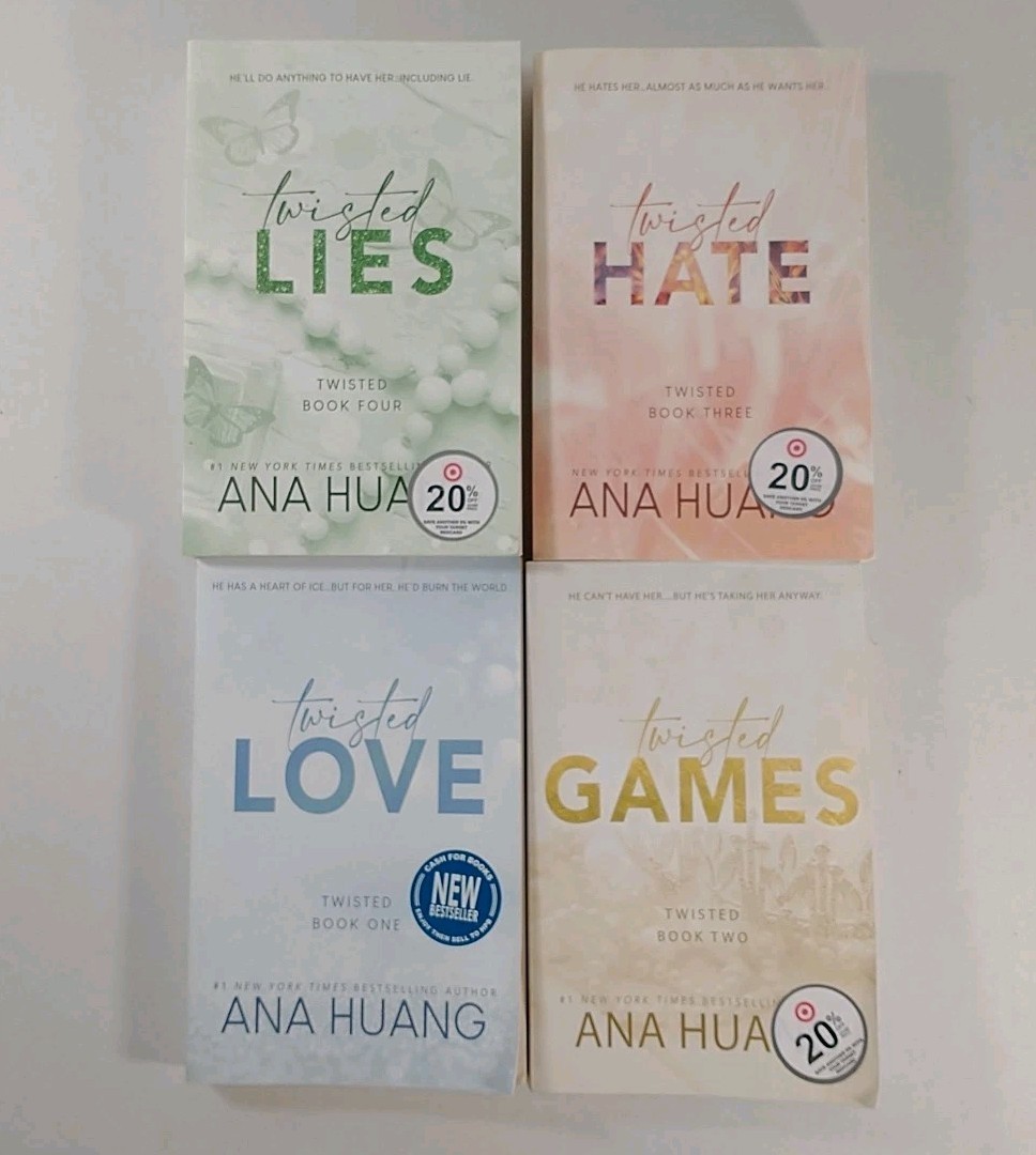 Twisted Series by Ana Huang – 4-Book Set ( Love, Games, Hate, Lies ) Used