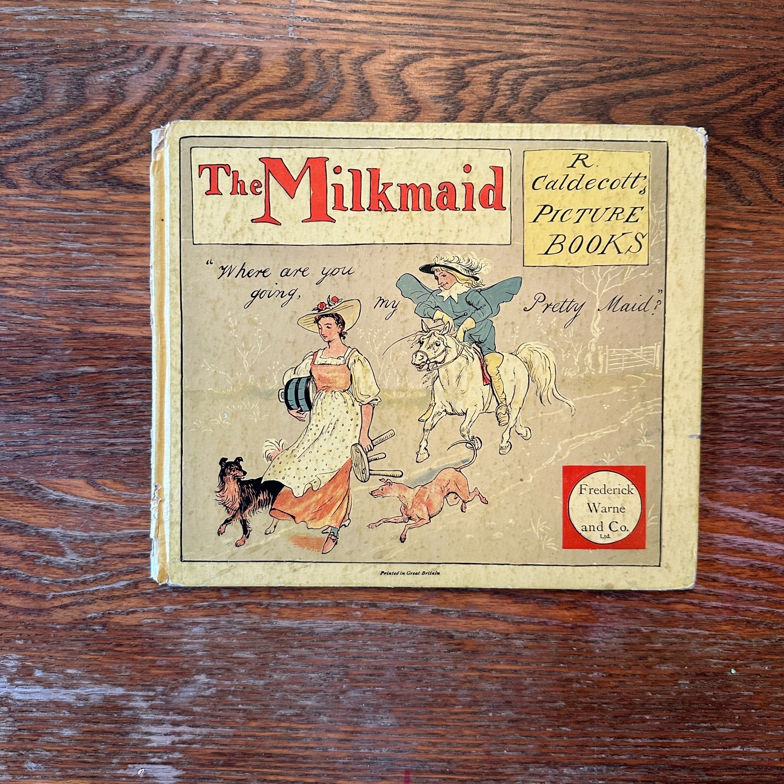The Milkmaid by R Caldecott Early 1900s Hardcover Children’s Illustrated GOOD